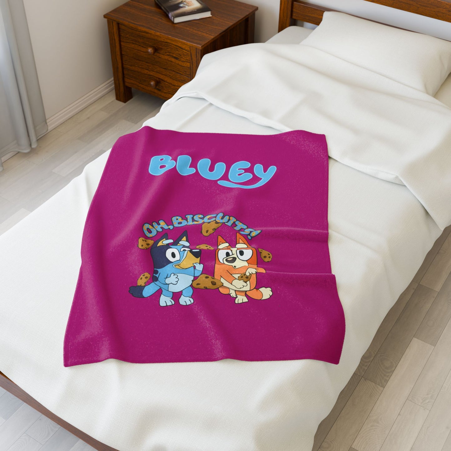Princess Grace  Bluey Oh Biscuits  Velveteen Plush Blanket for Kids
