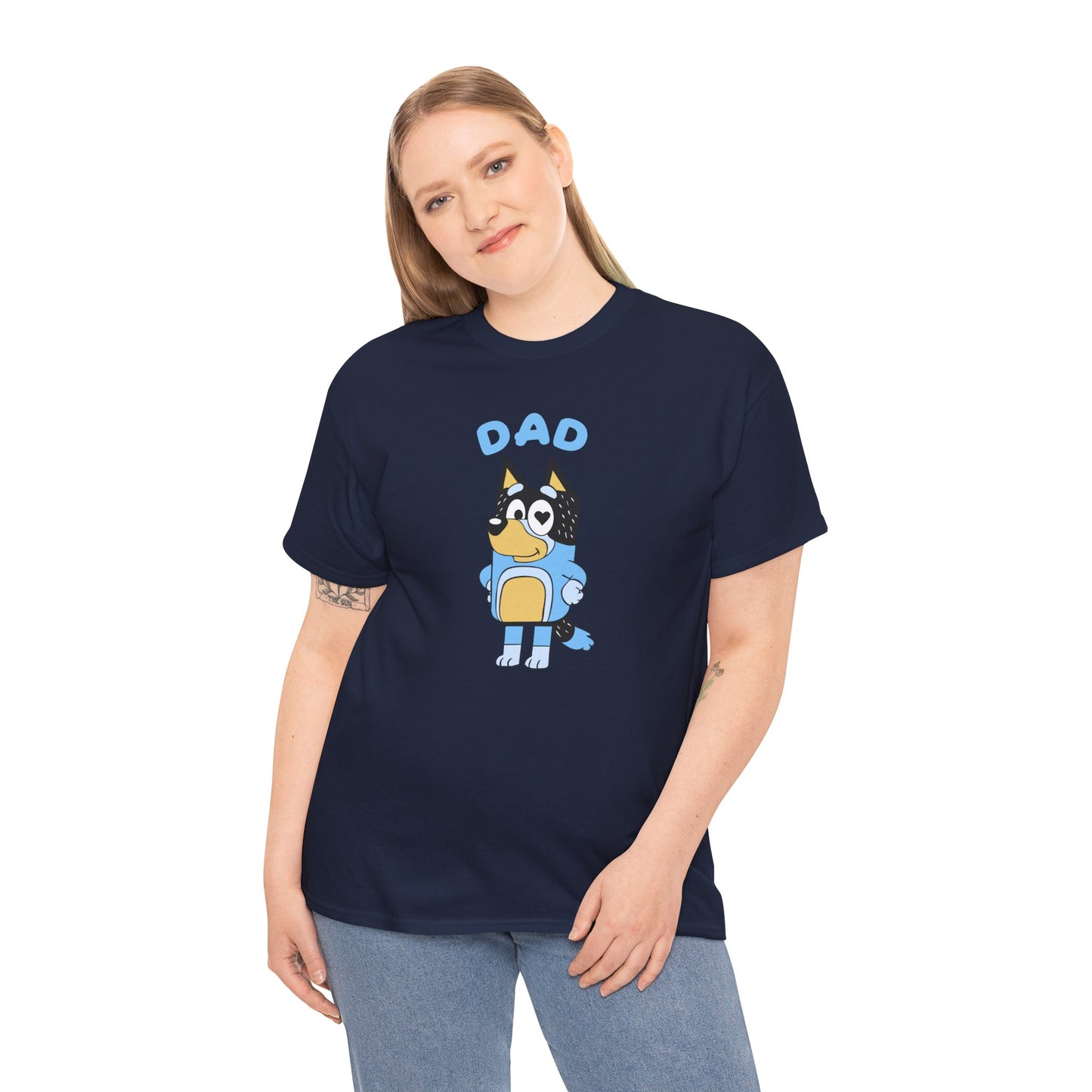 Princess Grace  Bluey Dad Cartoon Graphic Unisex Heavy Cotton Tee