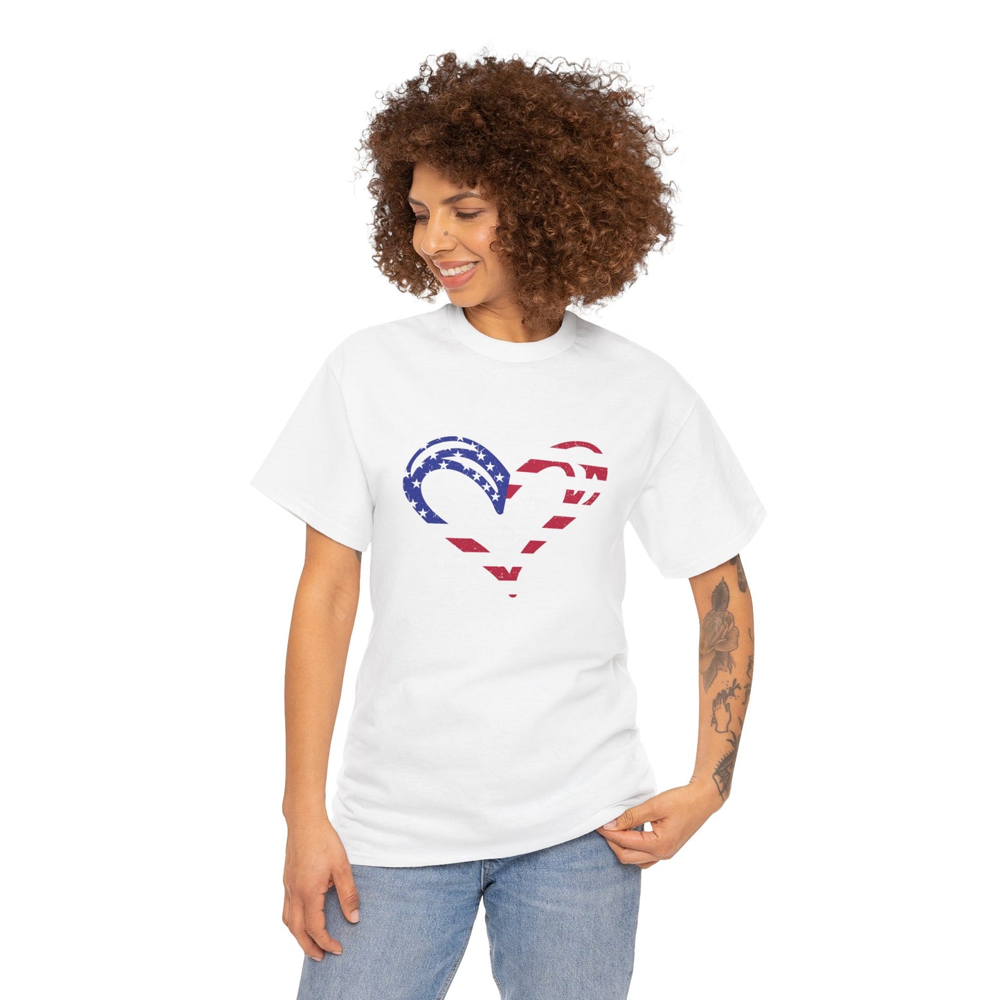 Princess Grace  Patriotic Heart Unisex Heavy Cotton Tee