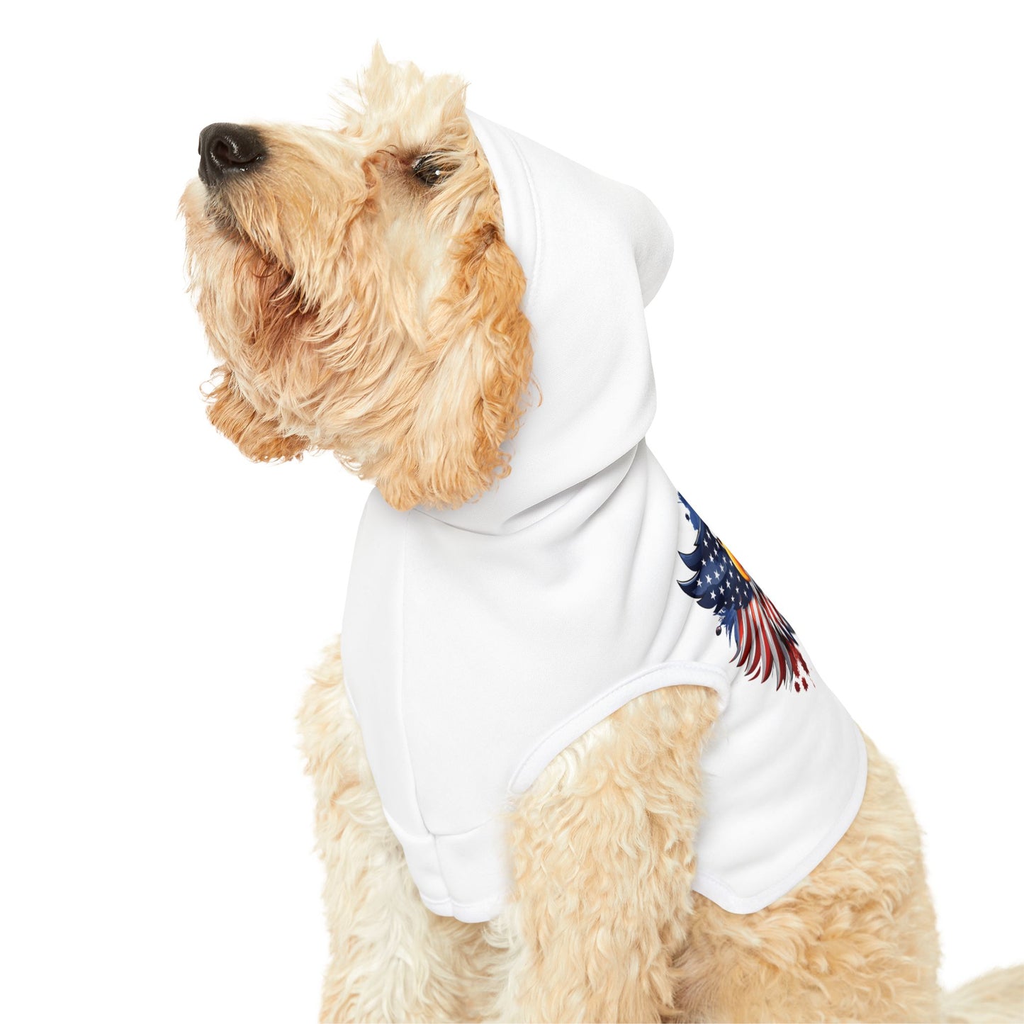 Princess Grace  Patriotic Eagle Pet Hoodie for Dogs  Stylish Independence Day Apparel