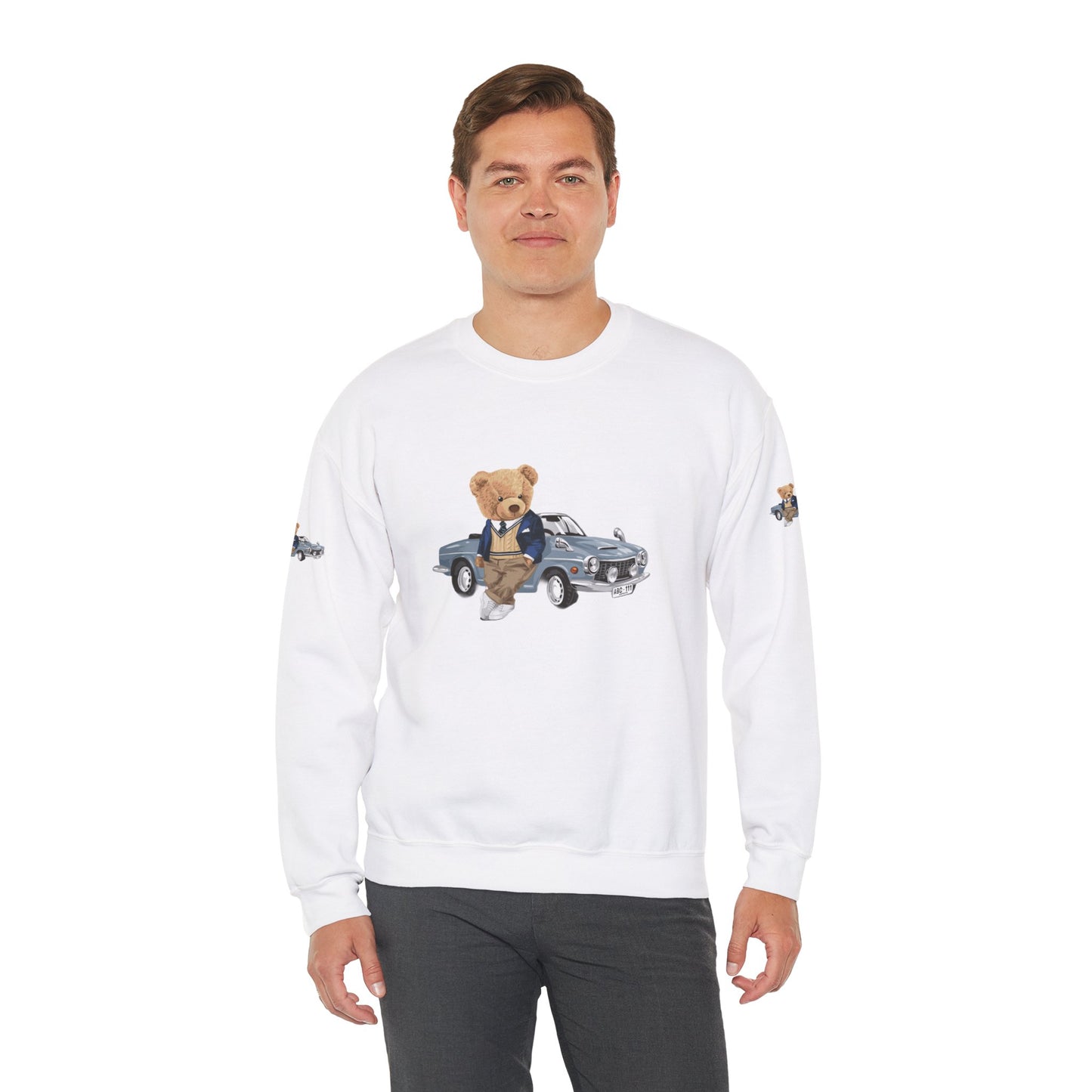 Princess Grace  Stylish Crewneck Sweatshirt with Bear and Car Design