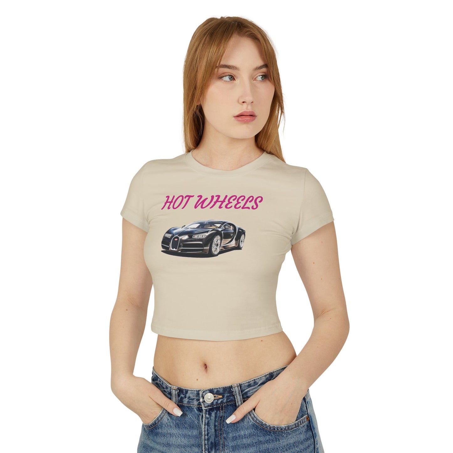 Princess Grace  Hot Wheels Women's Baby Tee Cool Car Graphic Tee for Enthusiasts