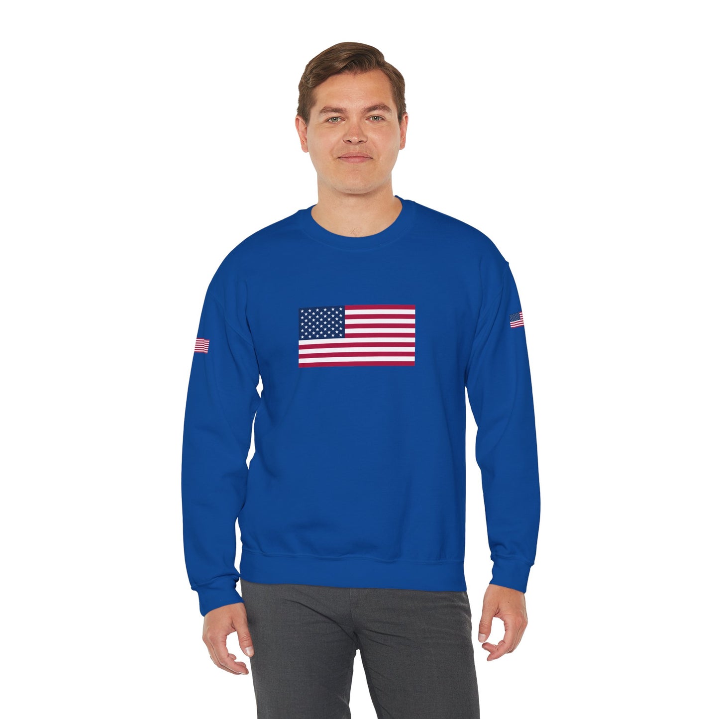 Princess Grace  TAEM USA  Patriotic Unisex Crewneck Sweatshirt with American Flags