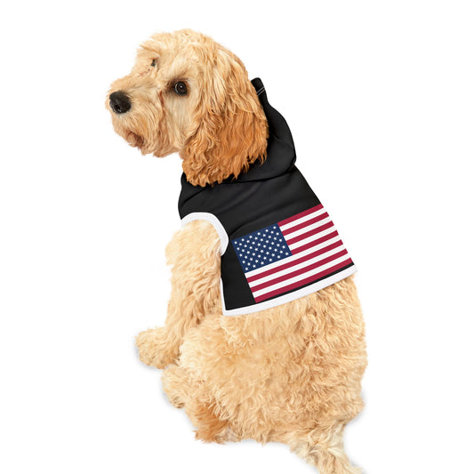 Princess Grace  Patriotic Pet Hoodie  American Flag Design for Stylish Pups