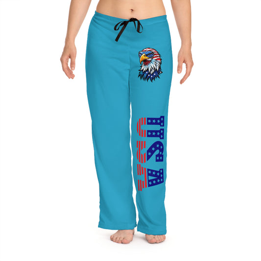 Princess Grace  USA Eagle Women's Pajama Pants   Patriotic Sleepwear for Comfort & Relaxation