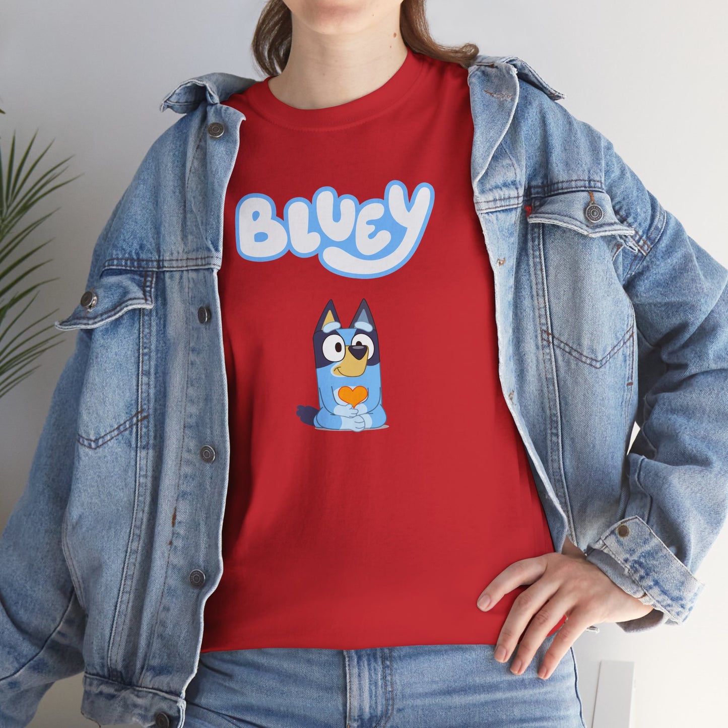 Princess Grace  Bluey Unisex Heavy Cotton Tee  Comfortable Cartoon T-Shirt for Kids and Adults