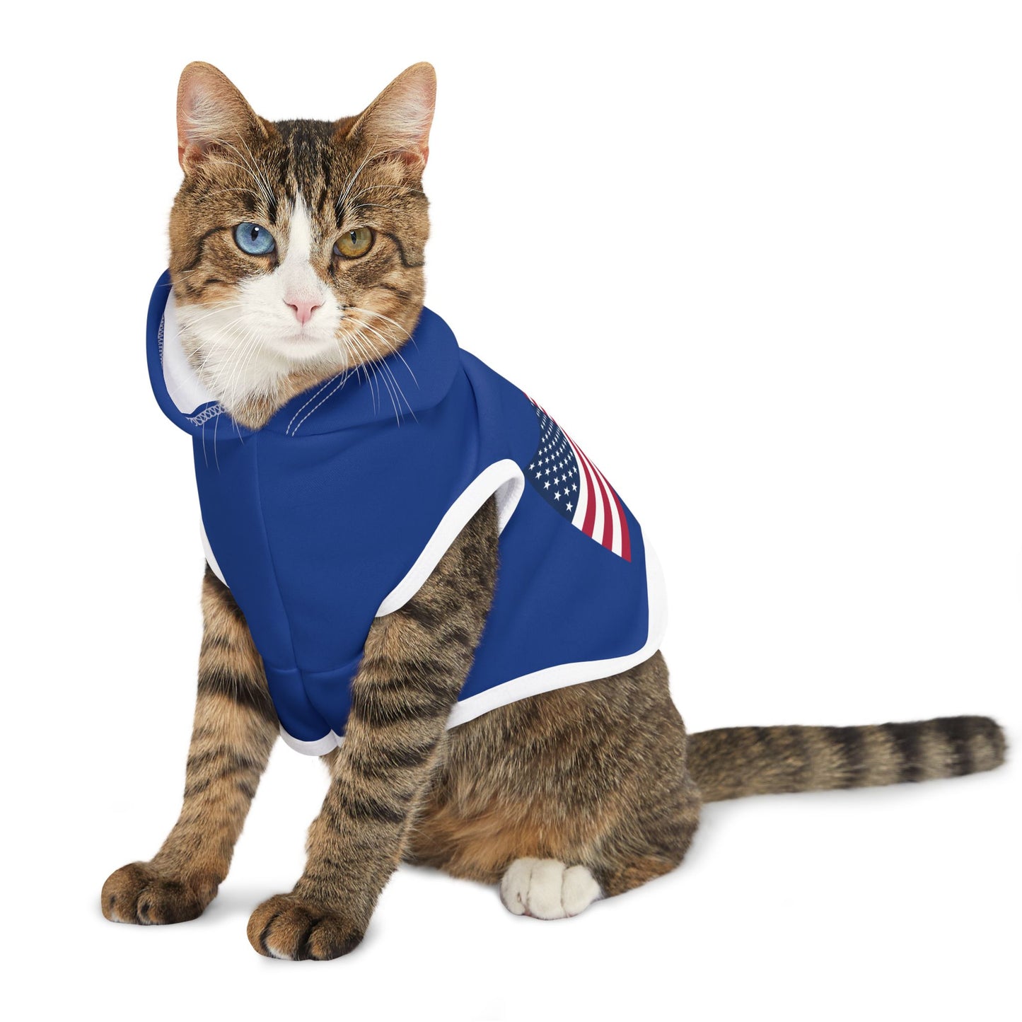 Princess Grace  Patriotic Pet Hoodie with American Flag Design