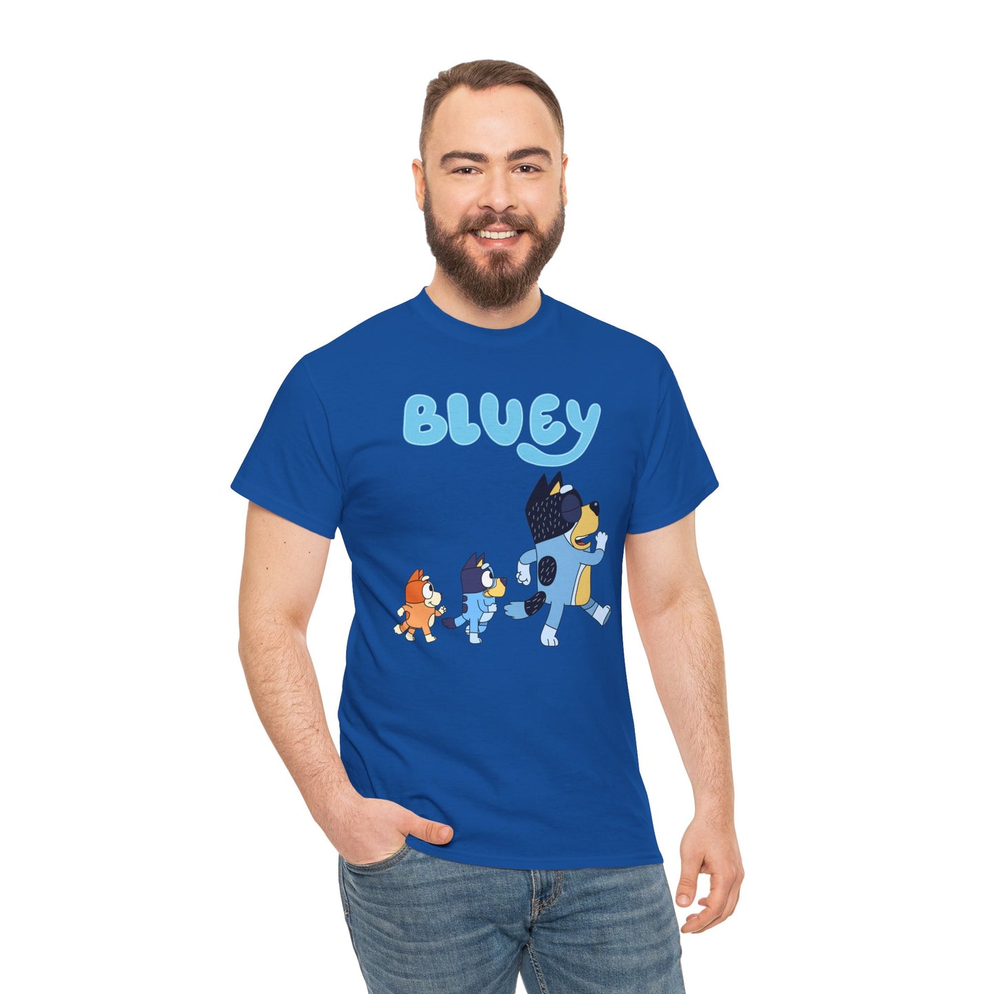 Princess Grace  Bluey Unisex Heavy Cotton Tee  Cute Cartoon T-Shirt for Kids and Adults