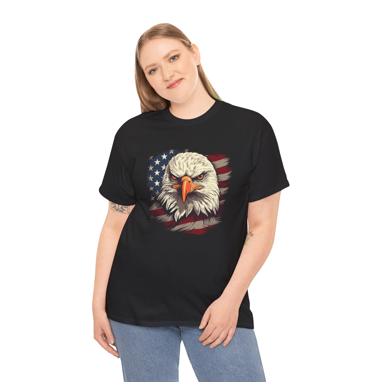 Princess Grace  Patriotic Eagle Graphic Tee  Unisex Heavy Cotton T-Shirt