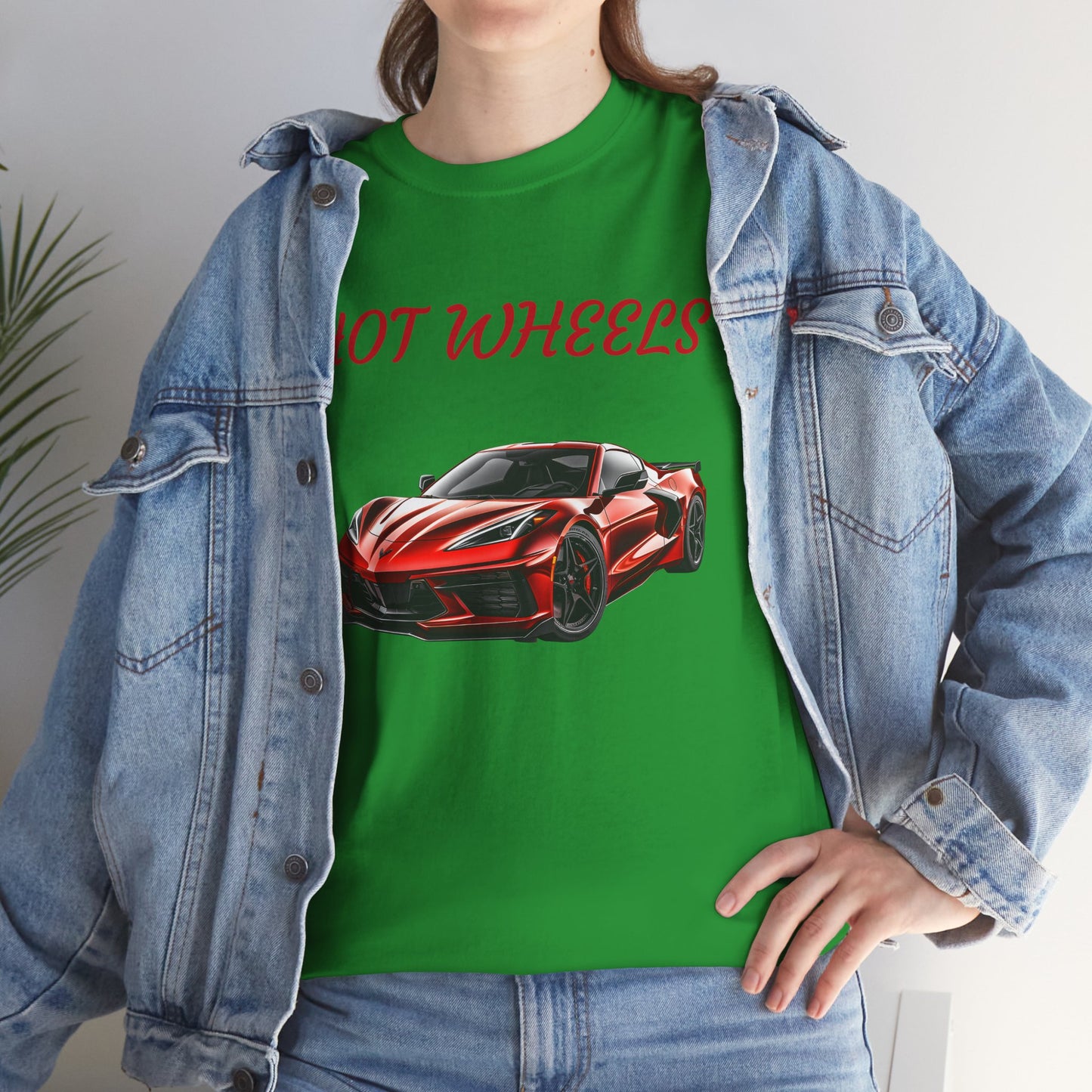 Princess Grace Red Corvette Unisex Heavy Cotton Tee Hot Wheels Racing Graphic Tee for Car Enthusiasts