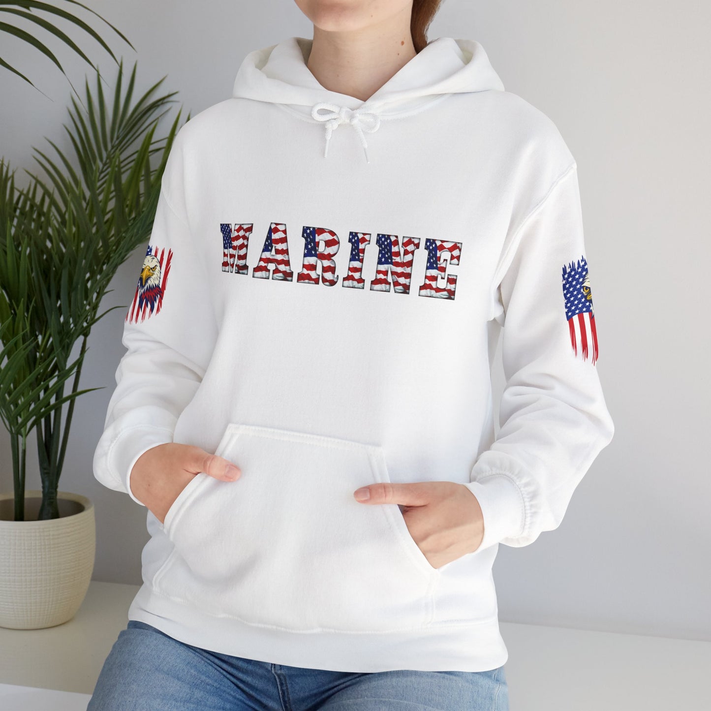 Princess Grace  American Pride Marine Eagle Hooded Sweatshirt