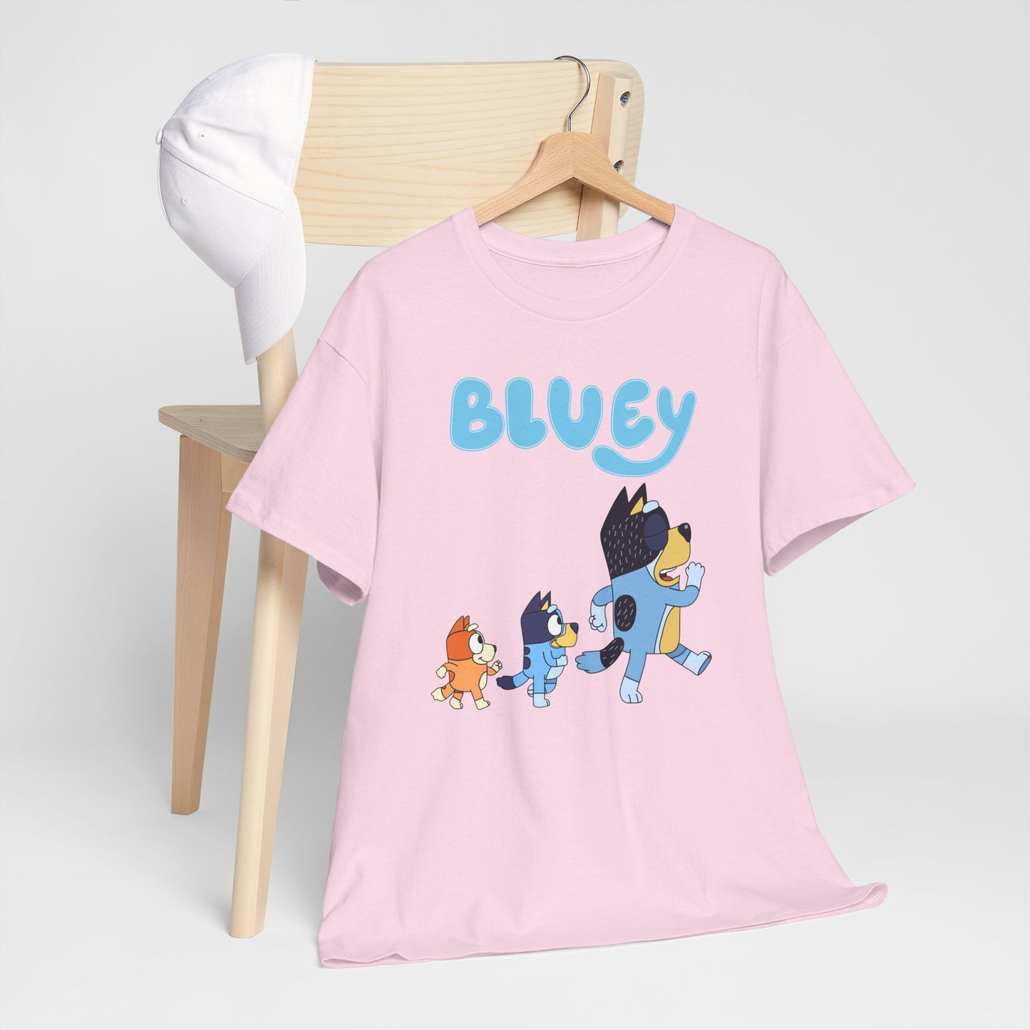 Princess Grace  Bluey Unisex Heavy Cotton Tee  Cute Cartoon T-Shirt for Kids and Adults