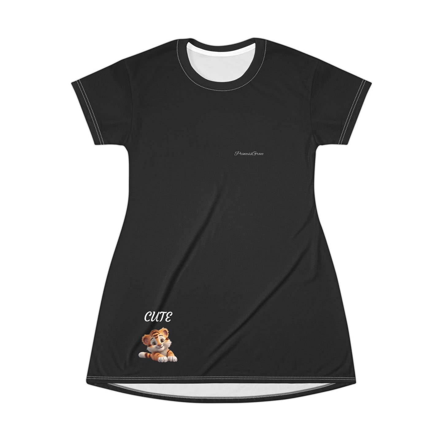 Princess Grace CUTE  T-Shirt Dress Black