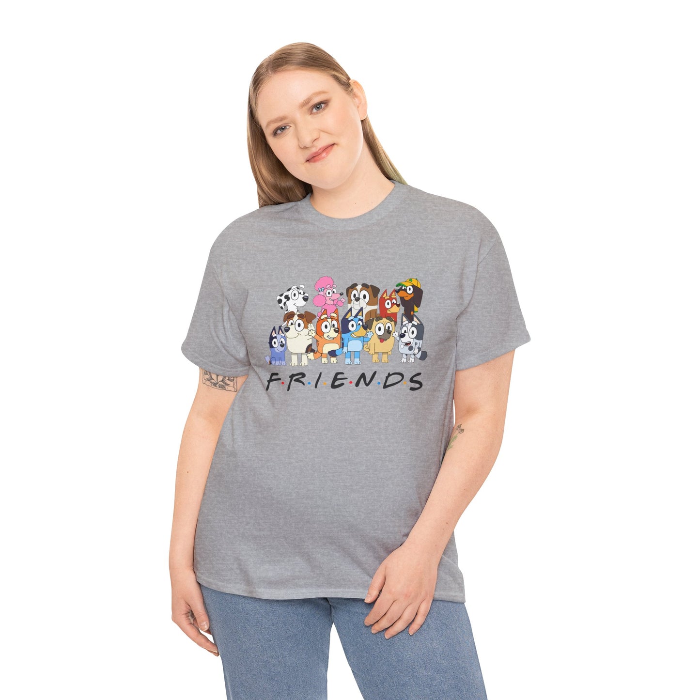 Princess Grace Bluey Friends Cartoon Unisex Heavy Cotton Tee  Fun & Playful Design