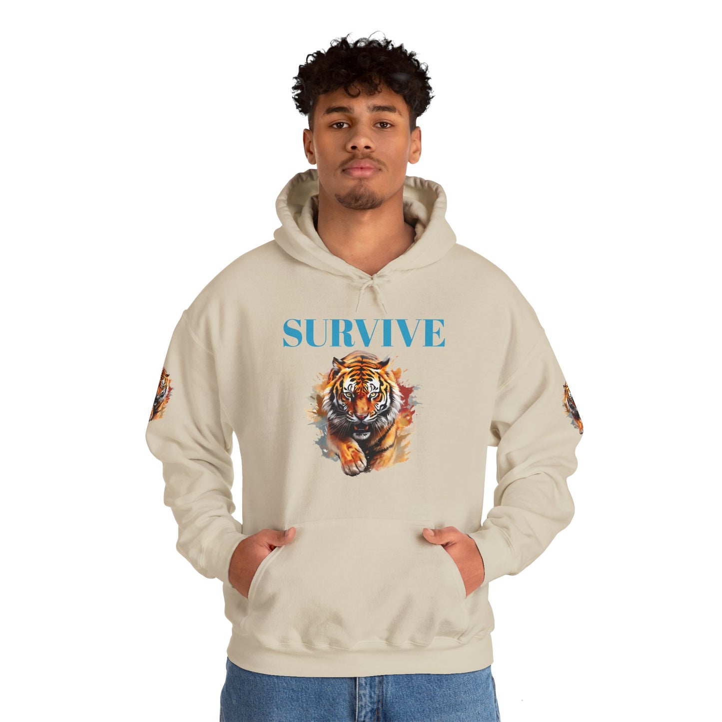 Princess Grace  Survive Tiger Unisex Heavy Blend Hoodie Fierce & Inspirational Sweatshirt