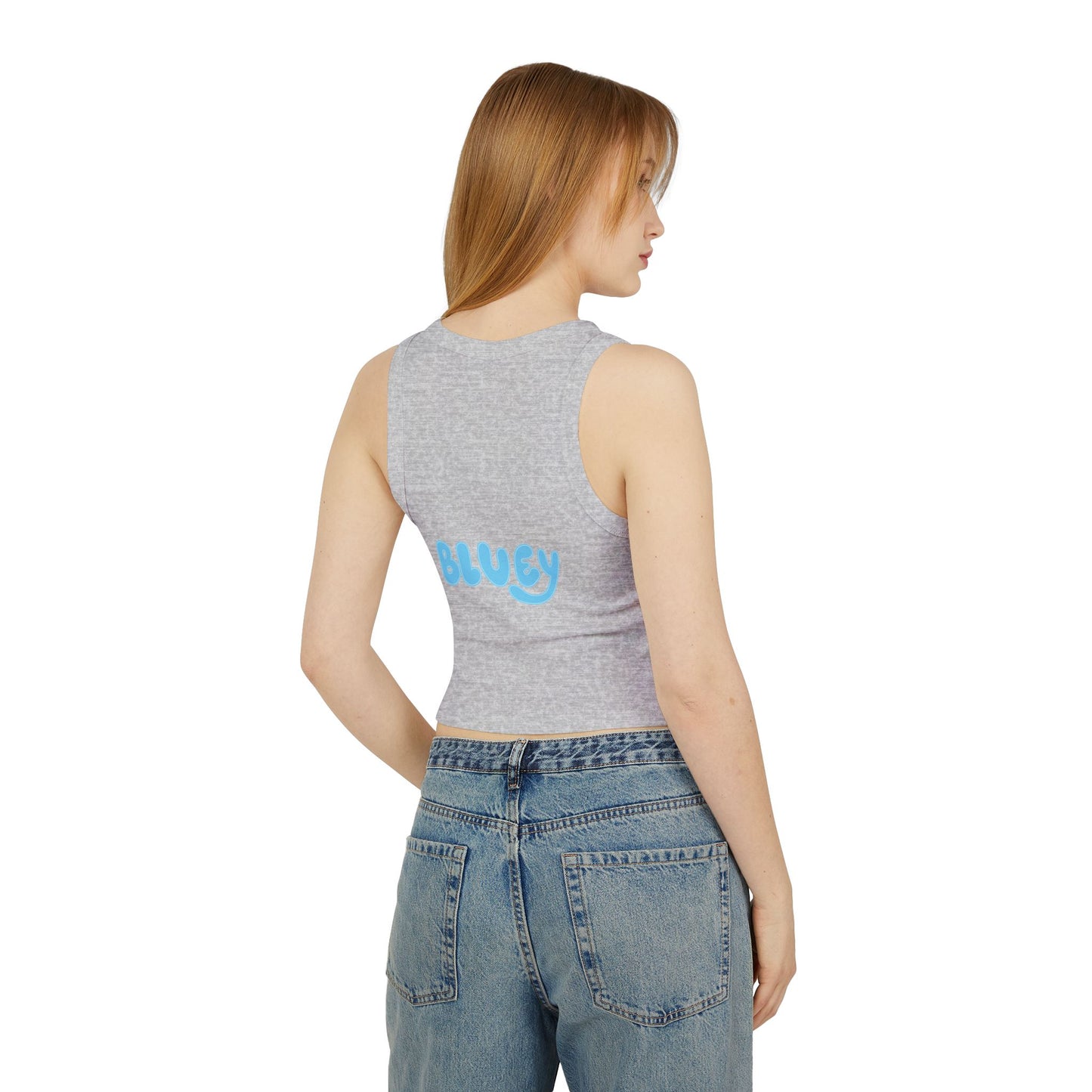 Princess Grace  Bluey  Waggin Into Love Women's Racer Tank Top  Cute Pet-Themed Summer Apparel