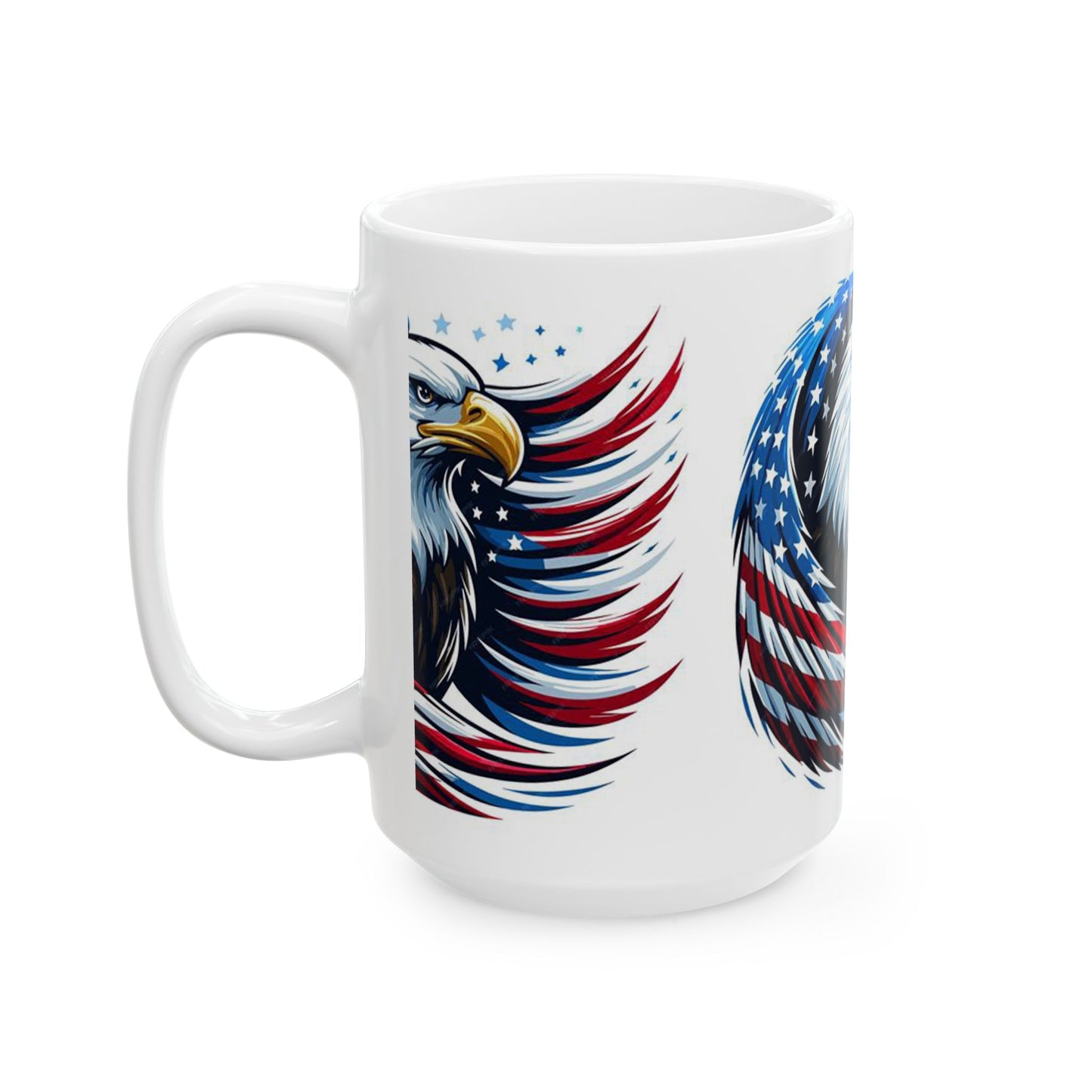 Princess Grace Patriotic Eagle Ceramic Mug, Ideal for Independence Day, Veteran's Day, Coffee Lovers, Home Decor, Gifts for Him/Her