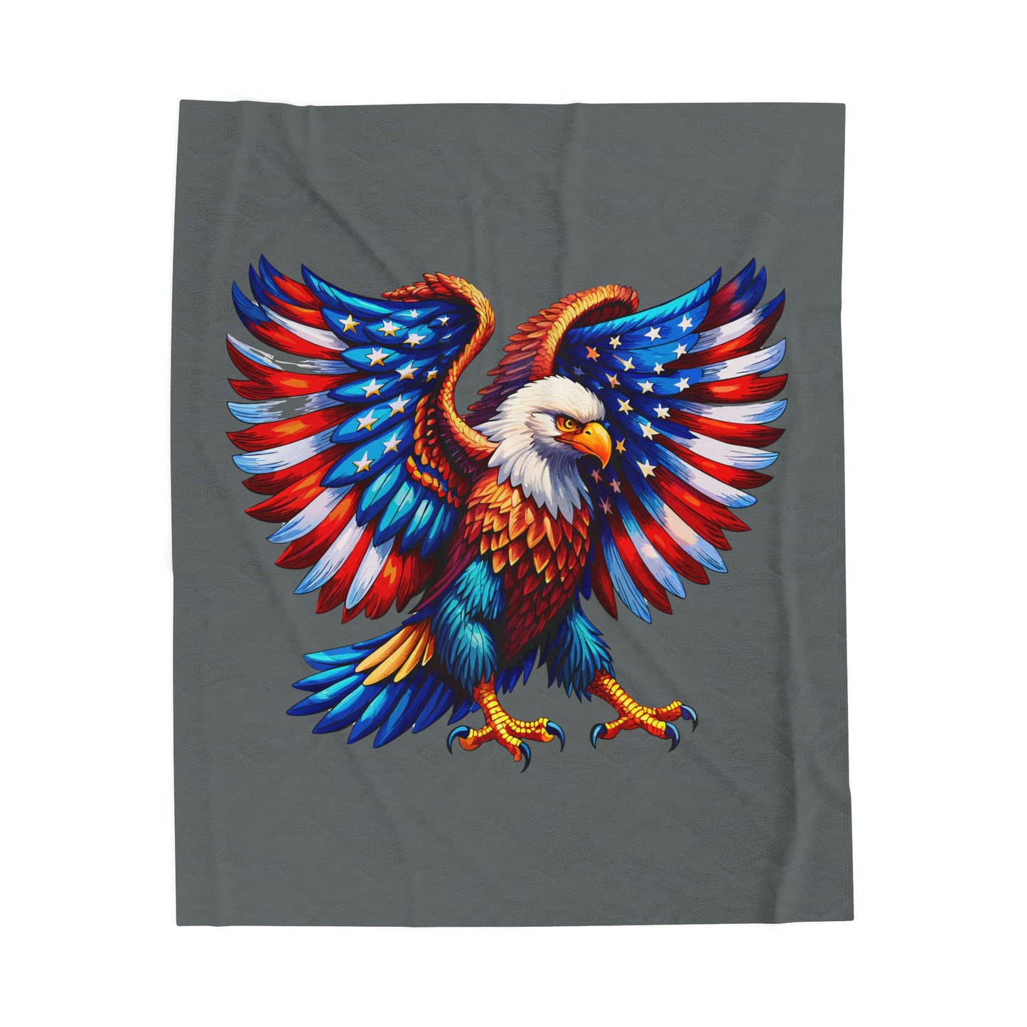 Princess Grace  Patriotic Eagle Velveteen Plush Blanket  Cozy American Flag Throw for Celebrations