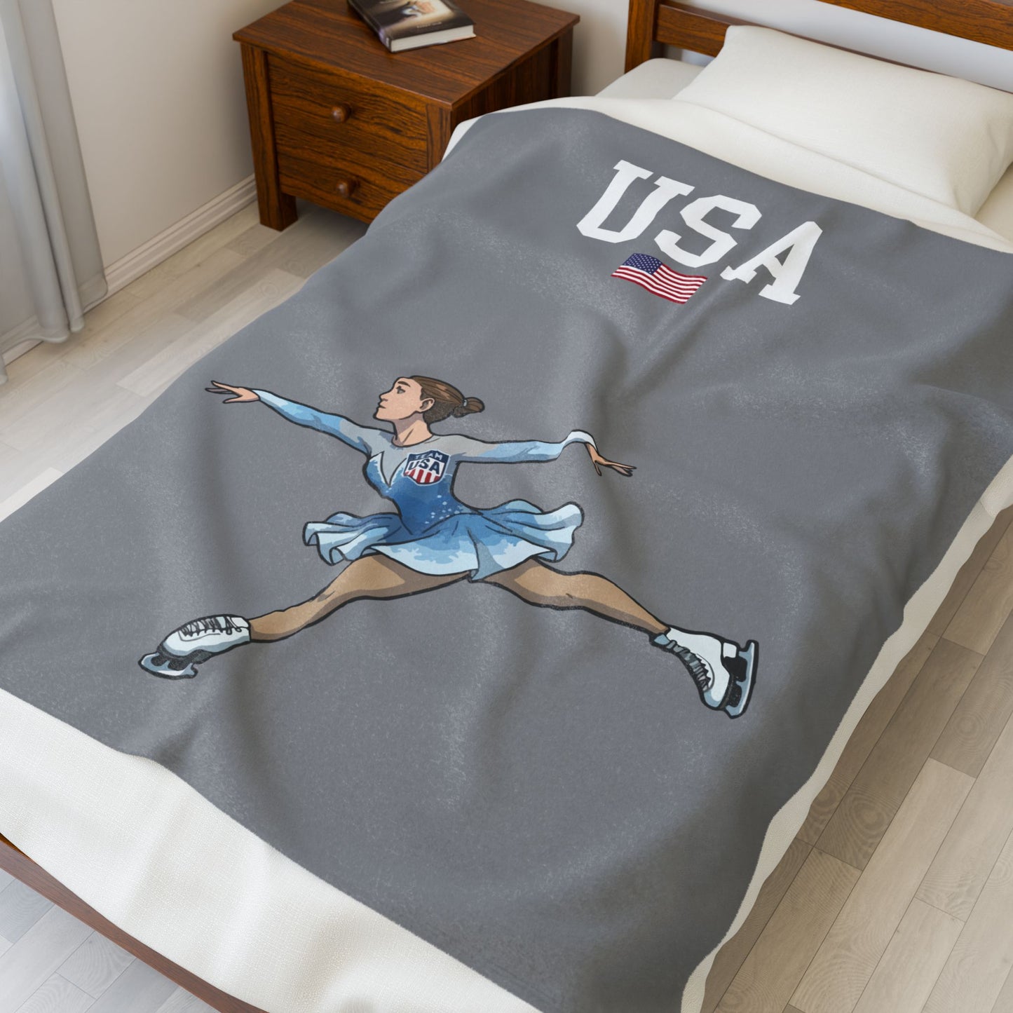 Princess Grace  TEAM USA  Velveteen Plush Blanket