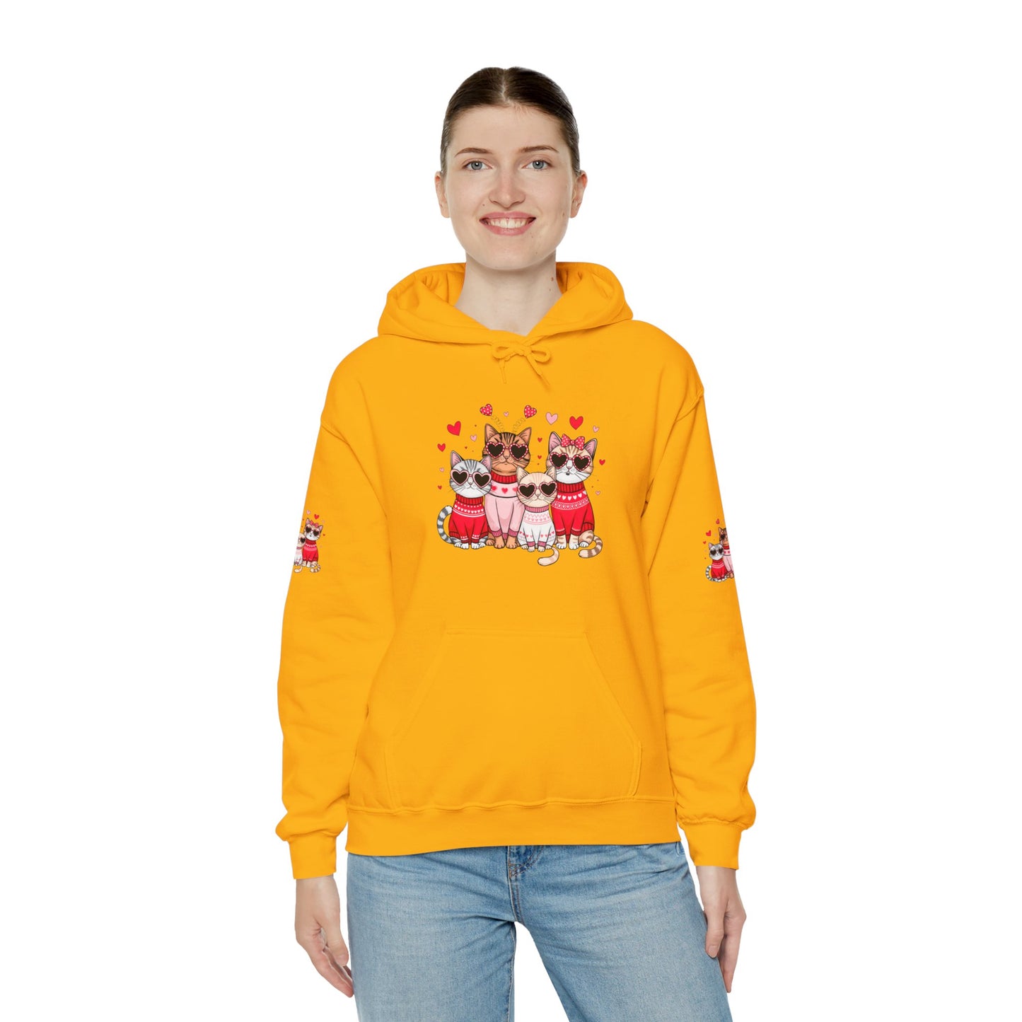 Princess Grace  Cute Cat Lovers Hoodie with Heart Design