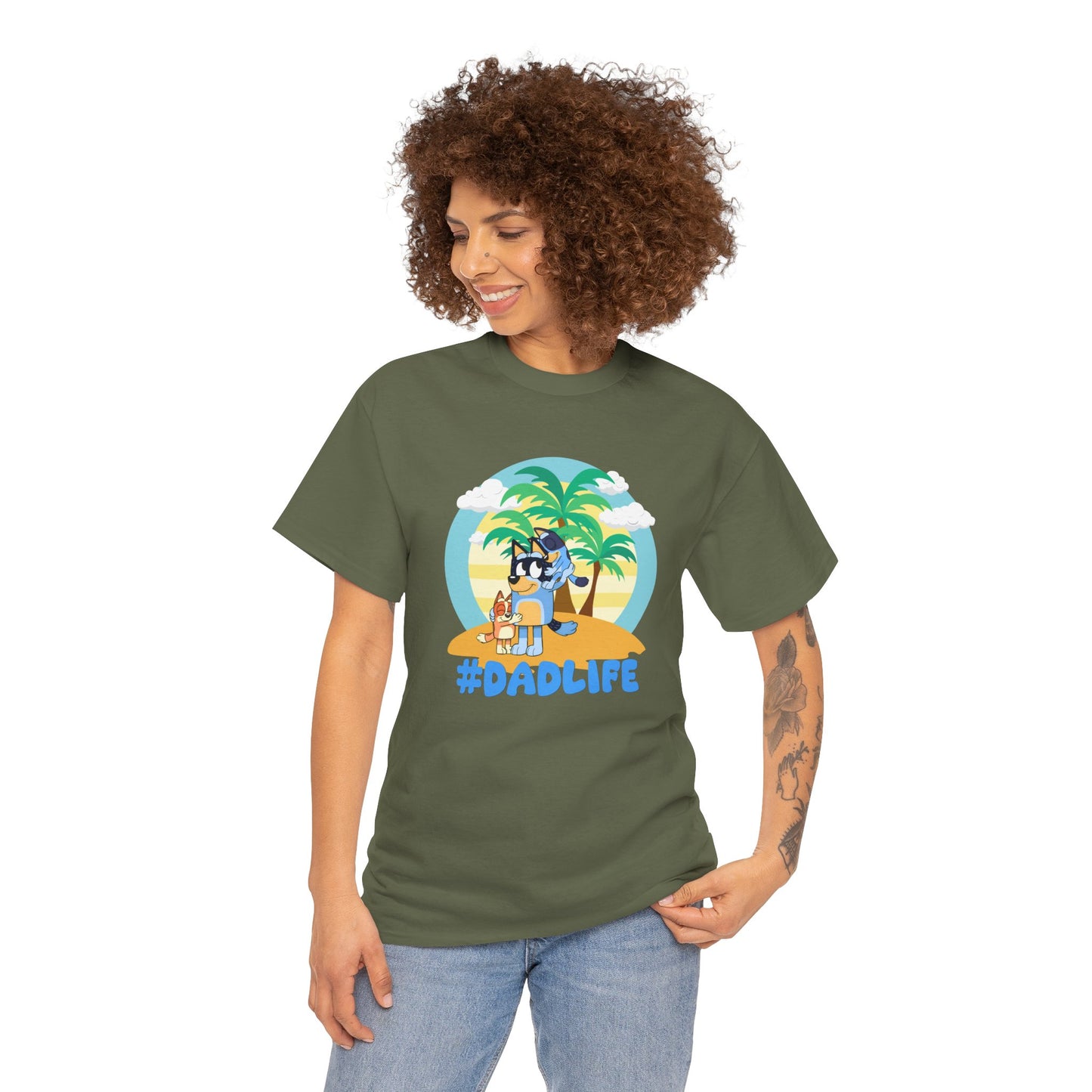 Princess Grace  Bluey  #DadLife Unisex Heavy Cotton Tee  Perfect for Dads Beach Vibes and Everyday Wear