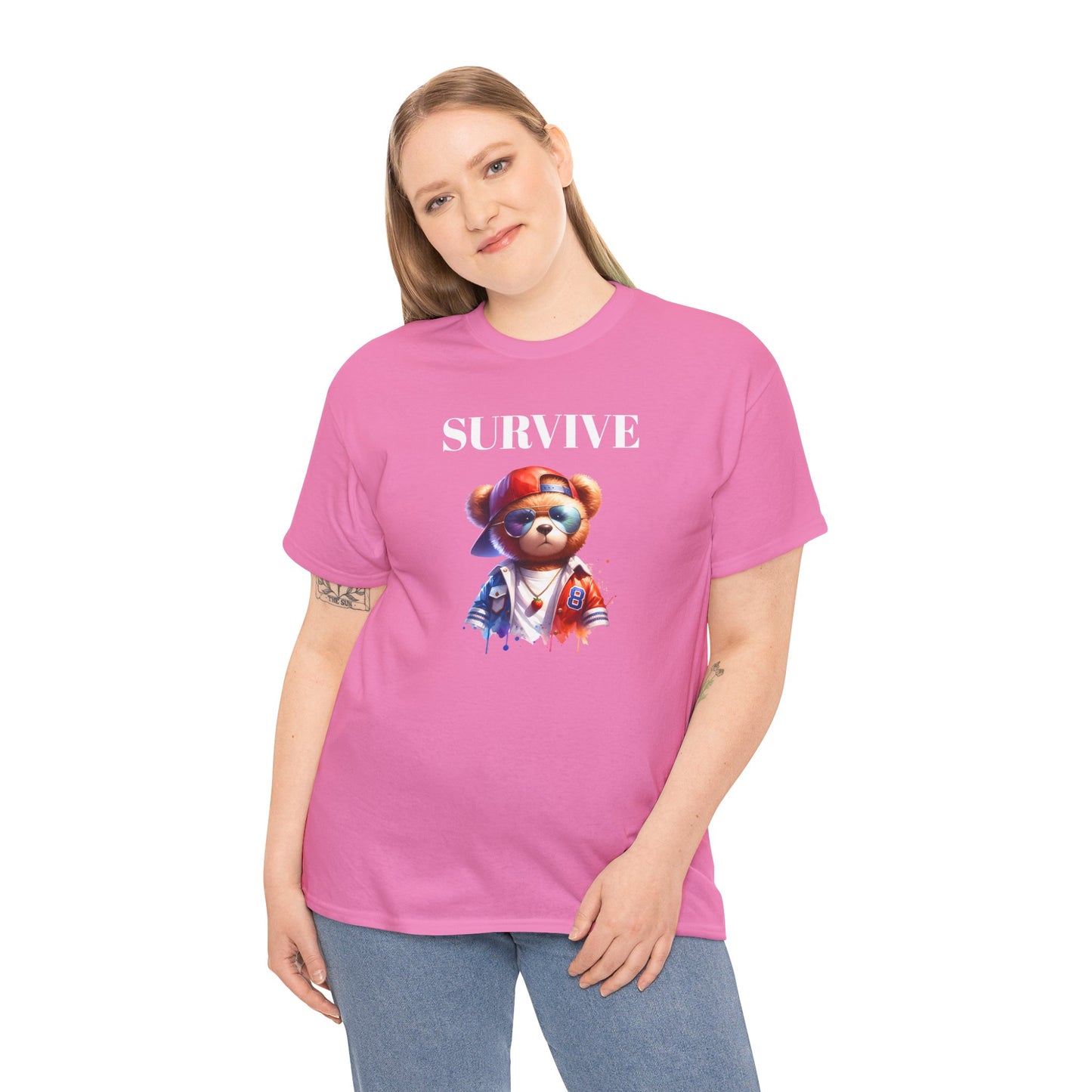 Princess Grace  Cool Survive Bear Unisex Heavy Cotton Tee