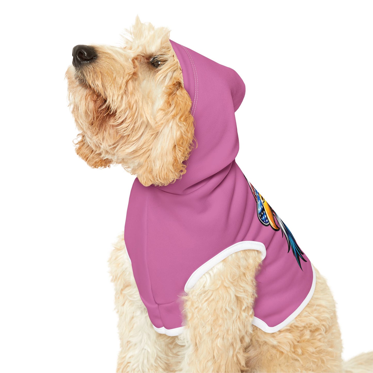 Princess Grace  Patriotic Eagle Pet Hoodie Stylish Comfort for Your Furry Friend