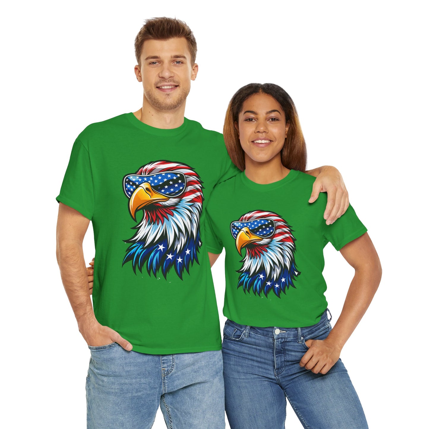 Princess Grace  Patriotic Eagle Unisex Heavy Cotton Tee 4th of July Spirit