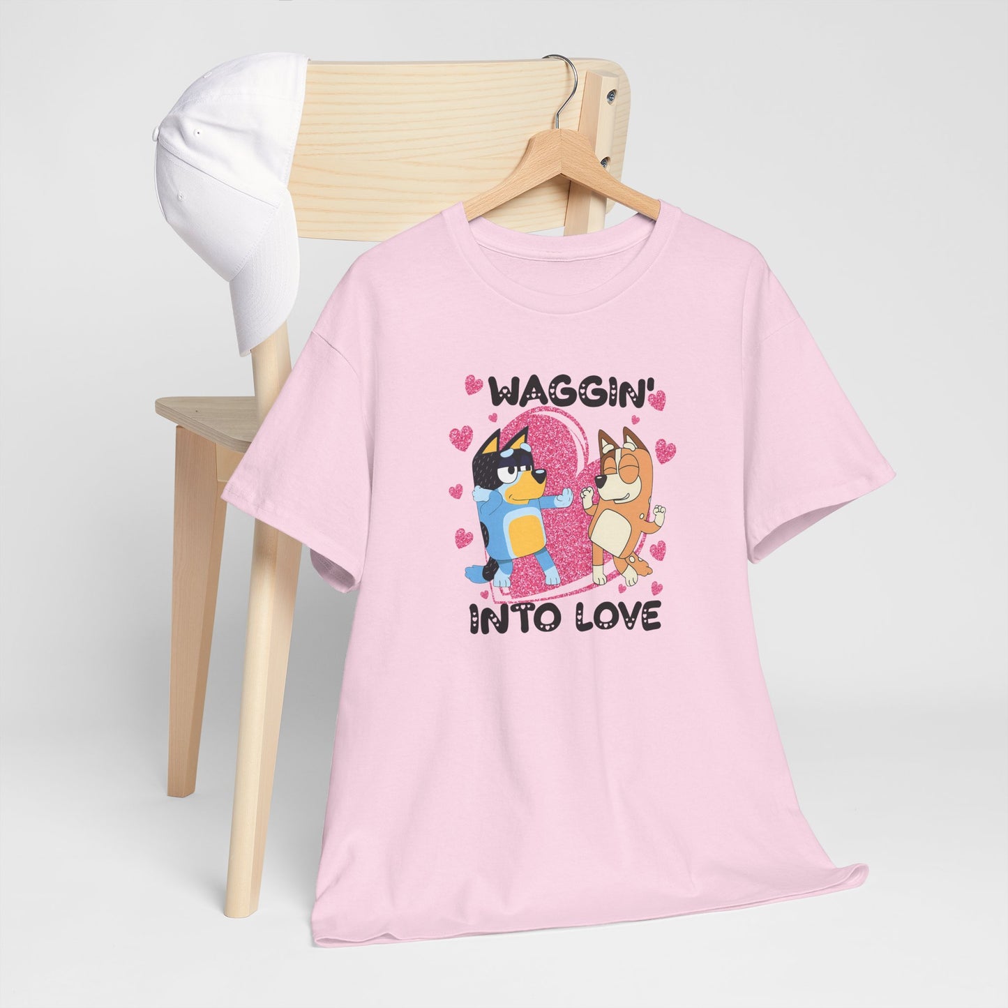 Princess Grace  Bluey  Waggin' Into Love Unisex Heavy Cotton Tee  Cute Pet Themed Shirt for Animal Lovers