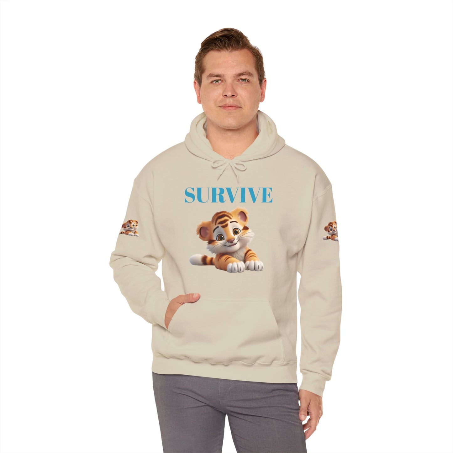 Princess Grace Survive Cute Tiger Survival Hooded Sweatshirt for Animal Lovers