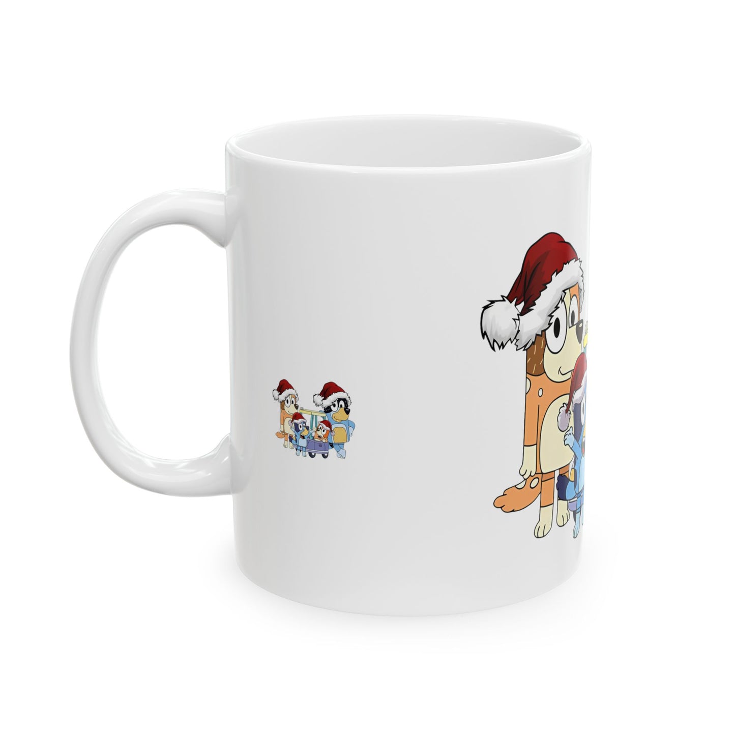 Princess Grace Festive Dog Family Ceramic Mug  11oz 15oz Christmas Coffee Cup