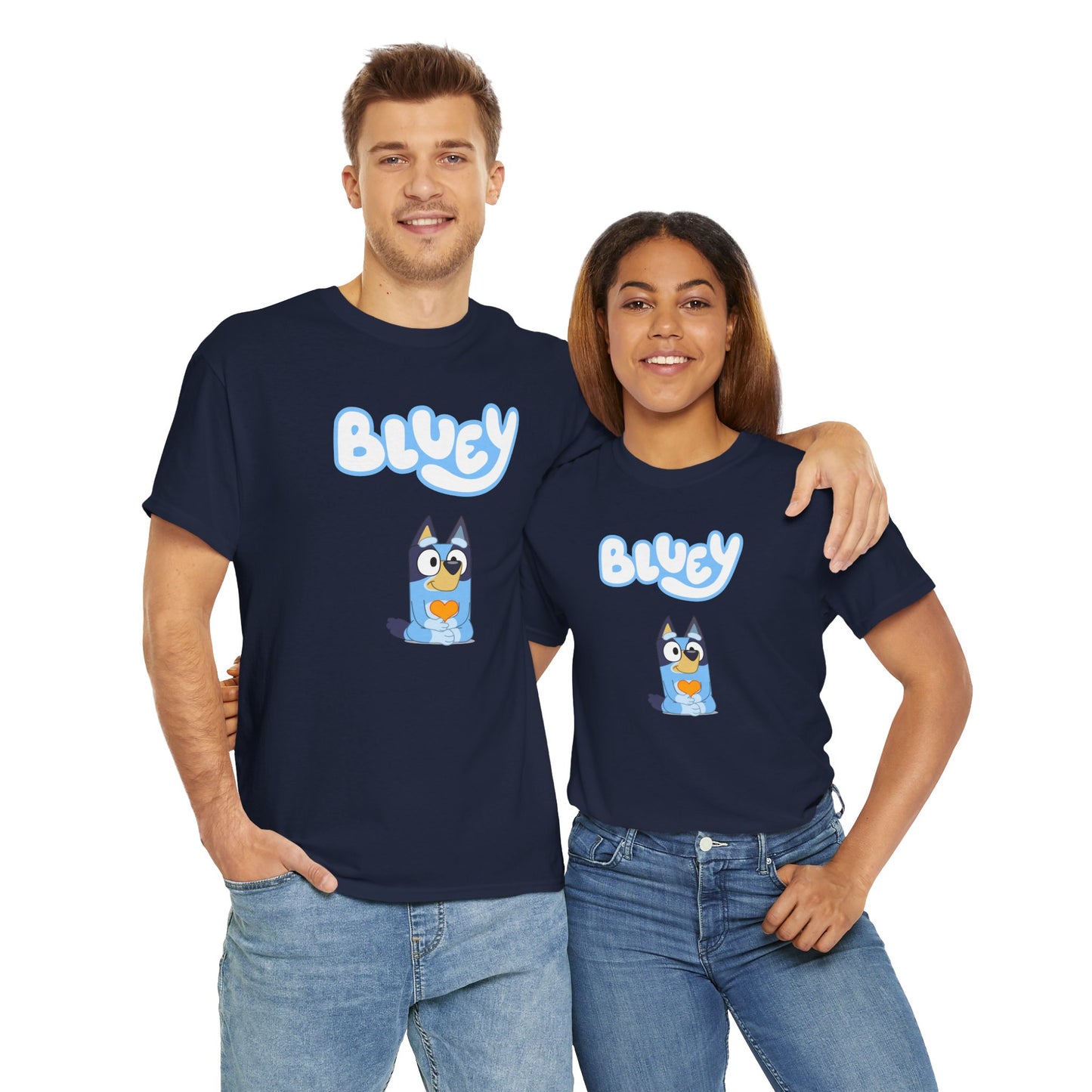 Princess Grace  Bluey Unisex Heavy Cotton Tee  Comfortable Cartoon T-Shirt for Kids and Adults