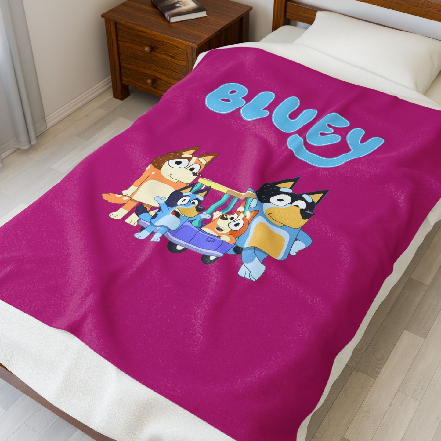 Princess Grace  Bluey Velveteen Plush Blanket  Soft and Cozy for Kids