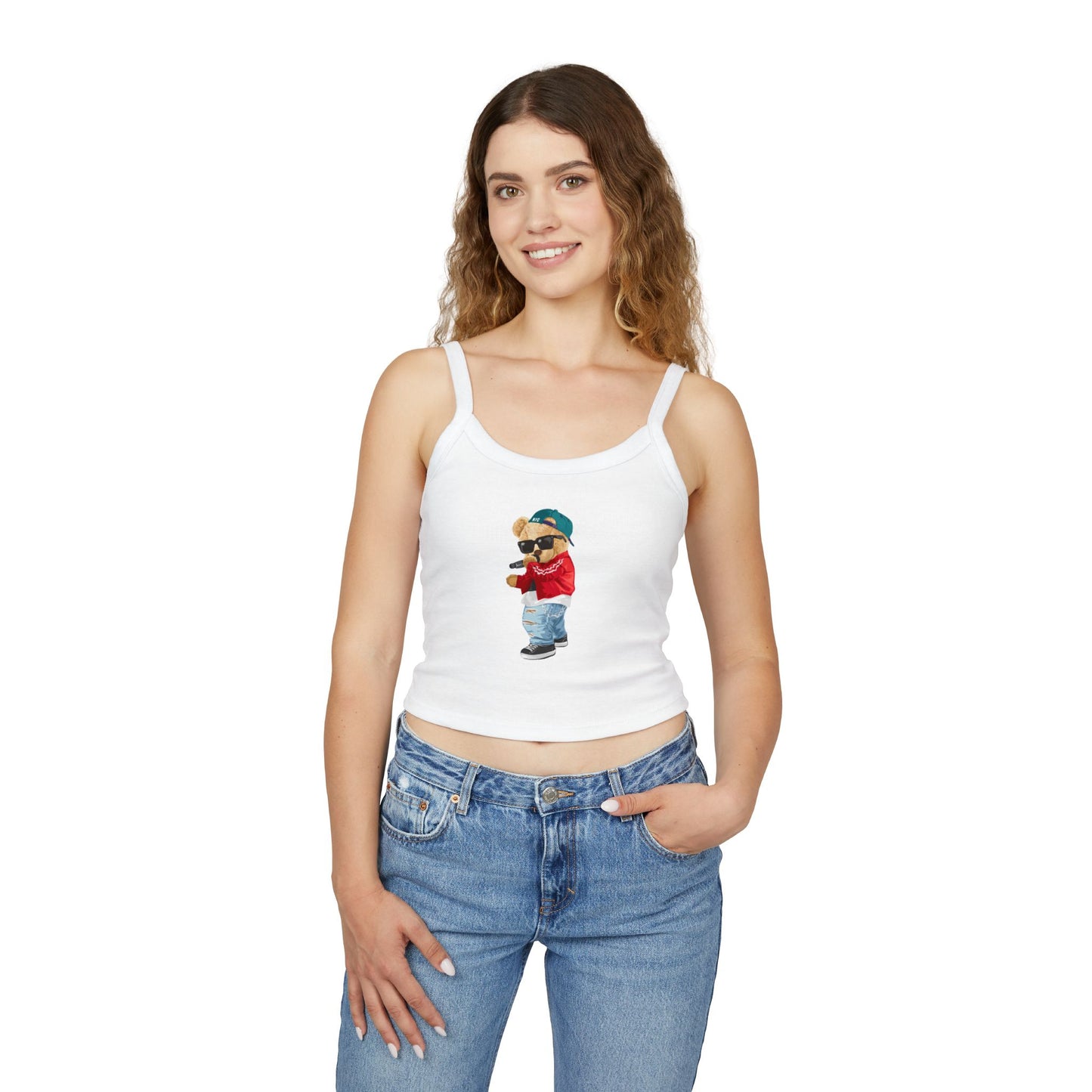 Princess Grace  Cute Graphic Women's Spaghetti Strap Tank Top Trendy Bear Design