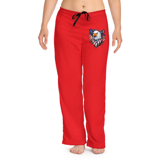 Princess Grace  Eagle Emblem  Pajama Pants  Comfy Red Loungewear for Independence Day