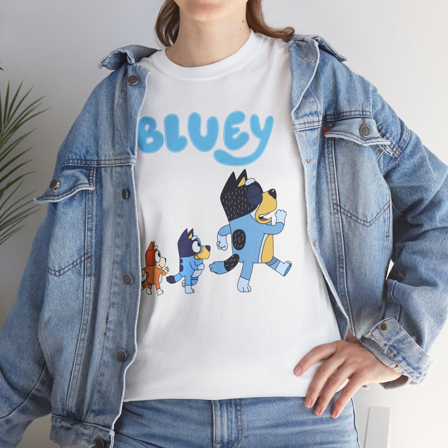 Princess Grace  Bluey Unisex Heavy Cotton Tee  Cute Cartoon T-Shirt for Kids and Adults