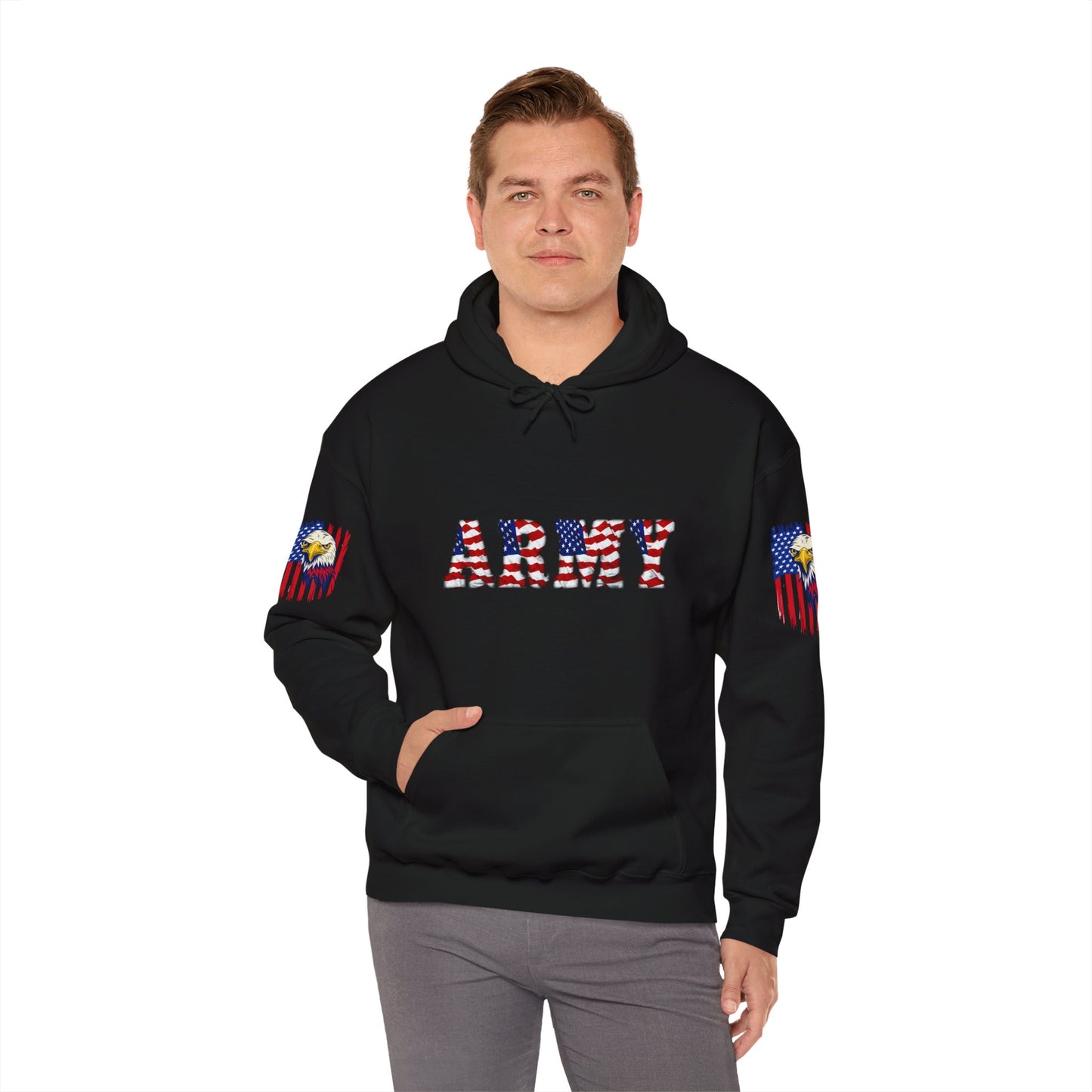 Princess Grace  Patriotic Army Eagle Hoodie  Unisex Heavy Blend Sweatshirt