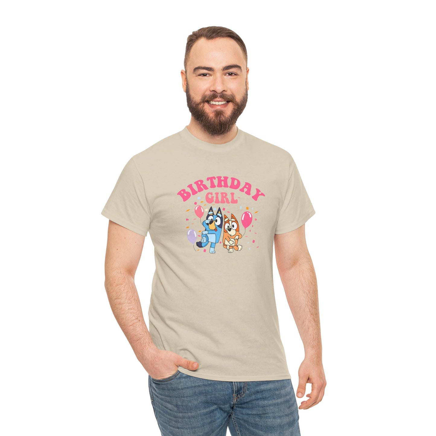 Princess Grace  Bluey  Birthday Girl Unisex Heavy Cotton Tee  Fun Party Attire for Celebrations