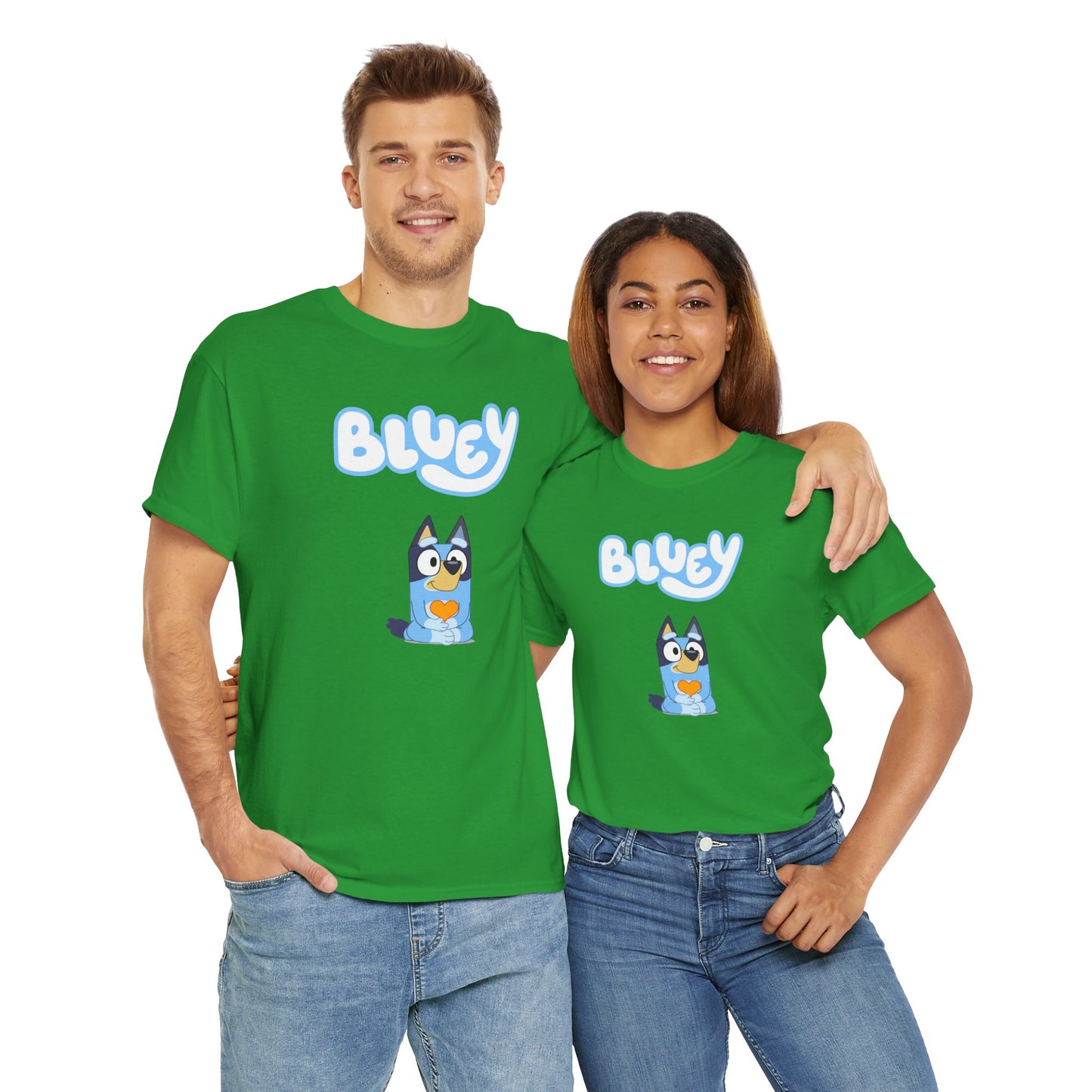Princess Grace  Bluey Unisex Heavy Cotton Tee  Comfortable Cartoon T-Shirt for Kids and Adults