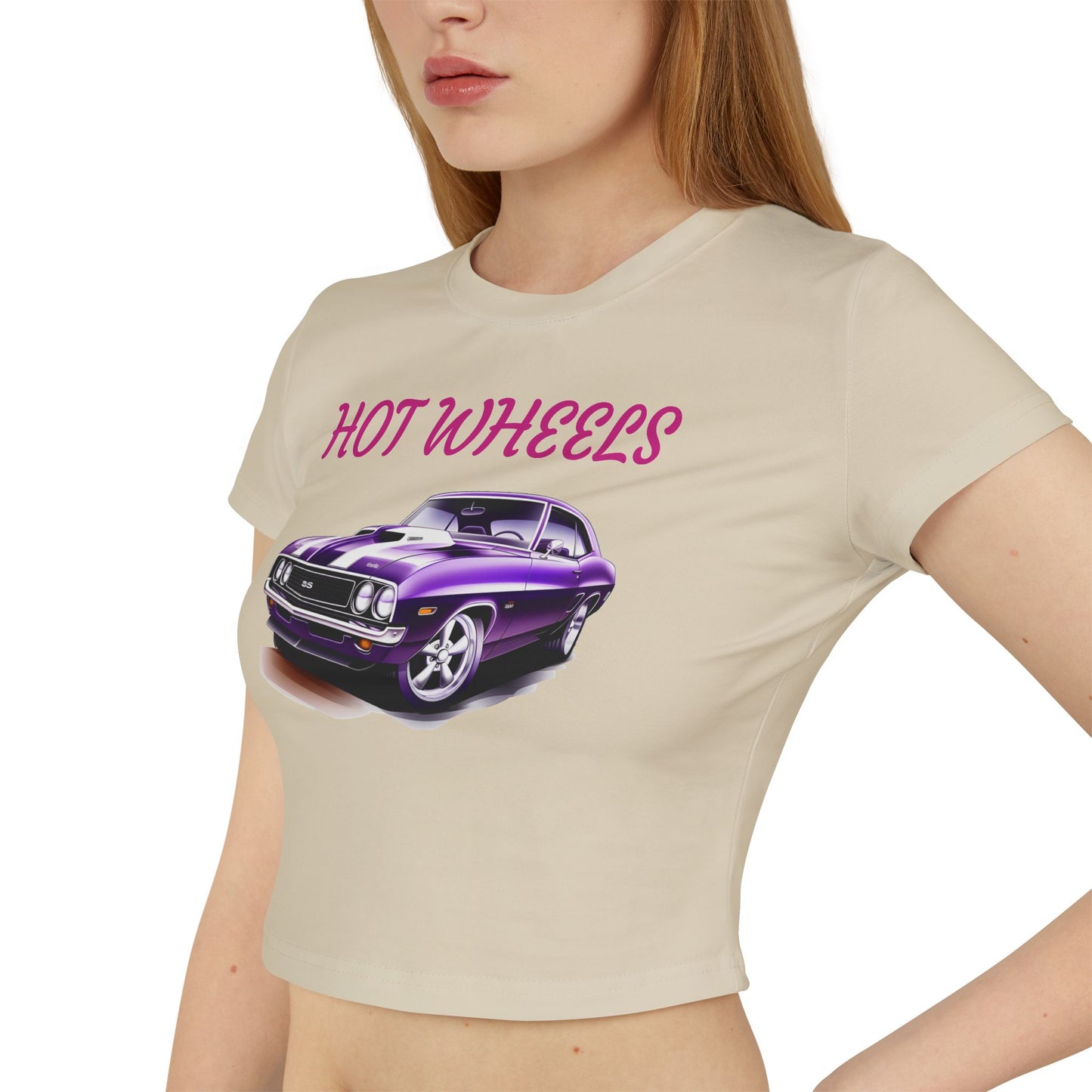 Princess Grace  Hot Wheels Women's Baby Tee Retro Car Graphic Top for Car Enthusiasts