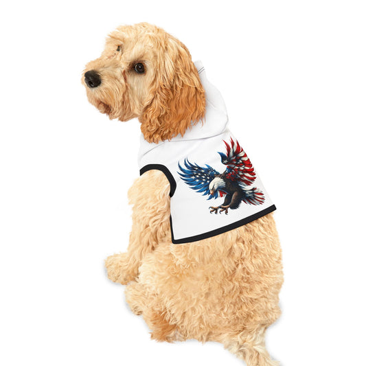 Princess Grace  Patriotic Eagle Pet Hoodie  Perfect for Independence Day Celebrations
