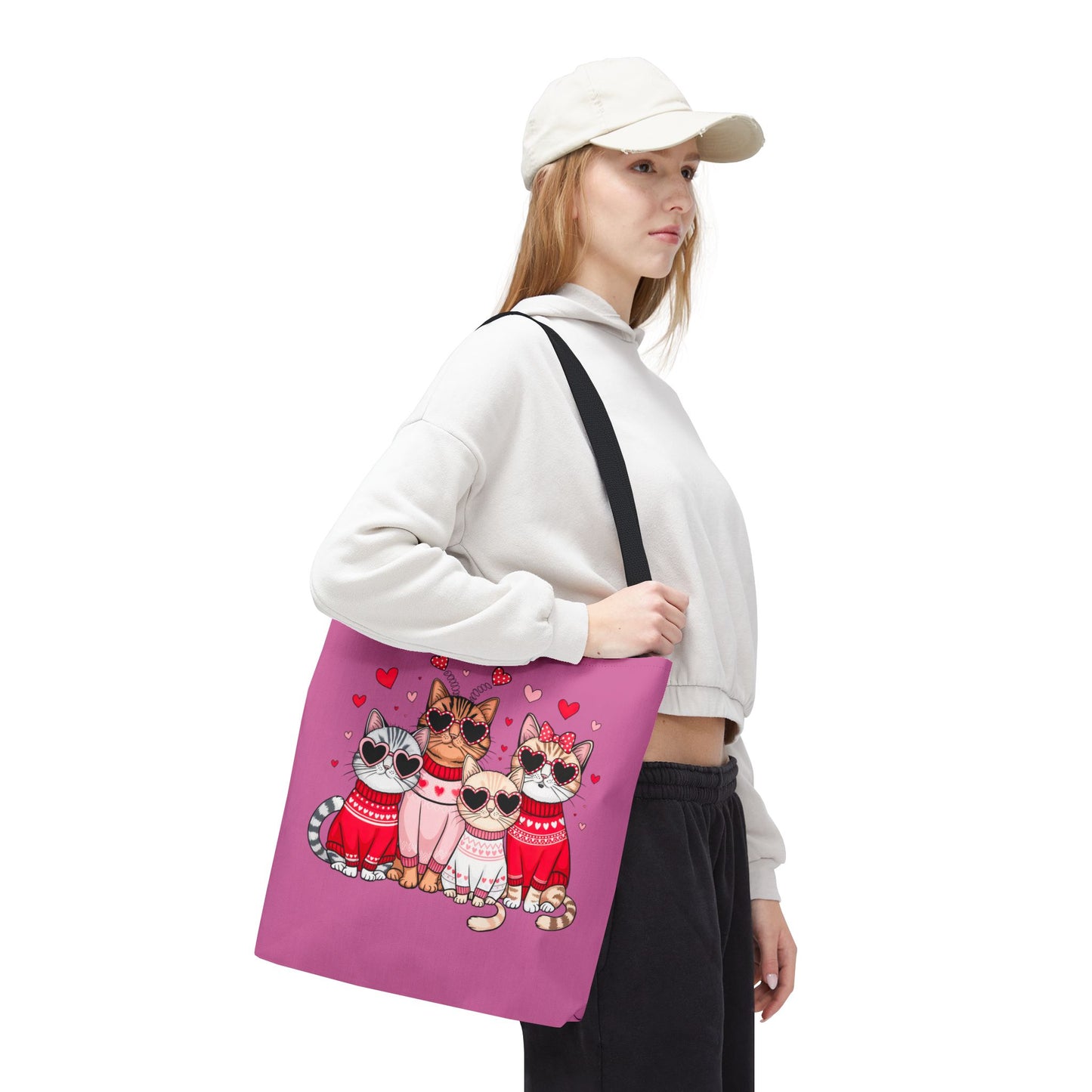 Princess Grace  Cute Cat Lover Tote Bag Stylish Pet Themed Pink Bag for Animal Lovers