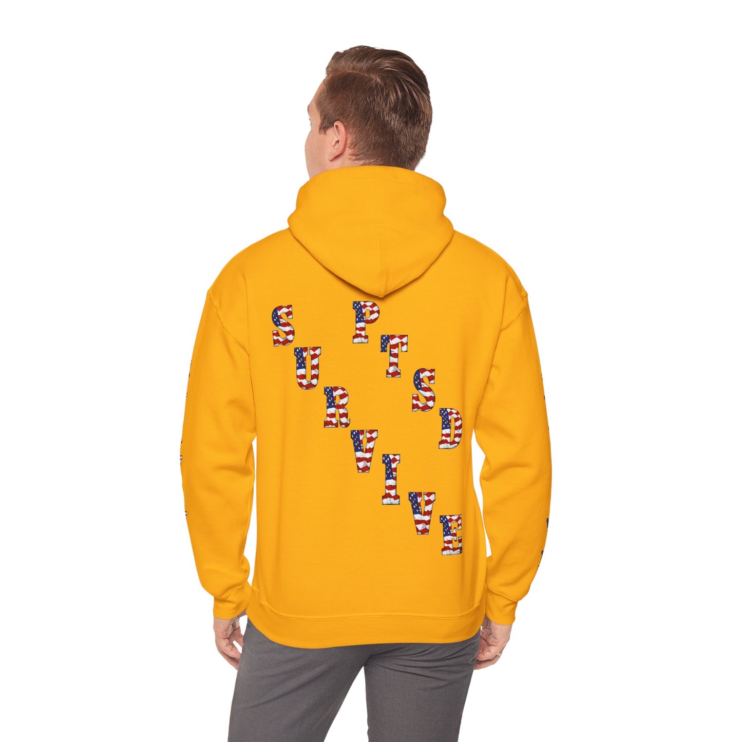 Princess Grace  PTSD Awareness Unisex Heavy Blend Hoodie Support Survivors with American Flag Design