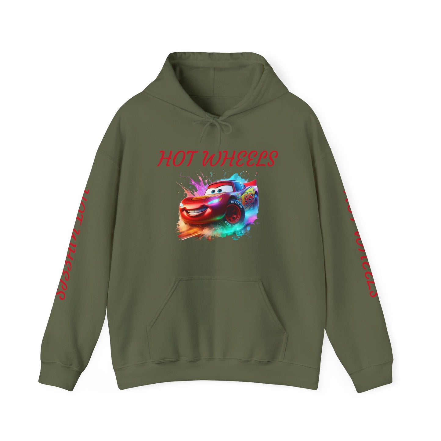 Princess Grace  Hot Wheels Unisex Heavy Blend Hooded Sweatshirt Fun and Colorful Racing Design