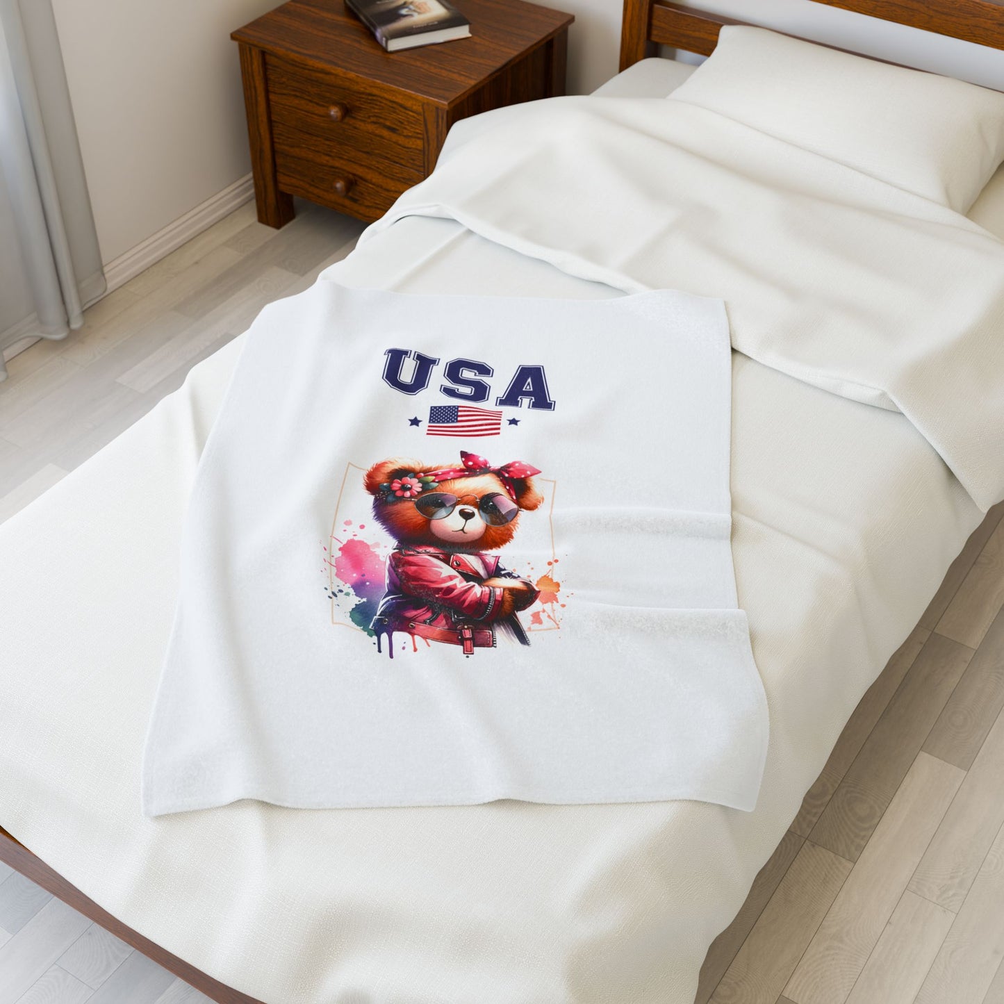 Princess Grace  TEAM USA  Velveteen Plush Blanket