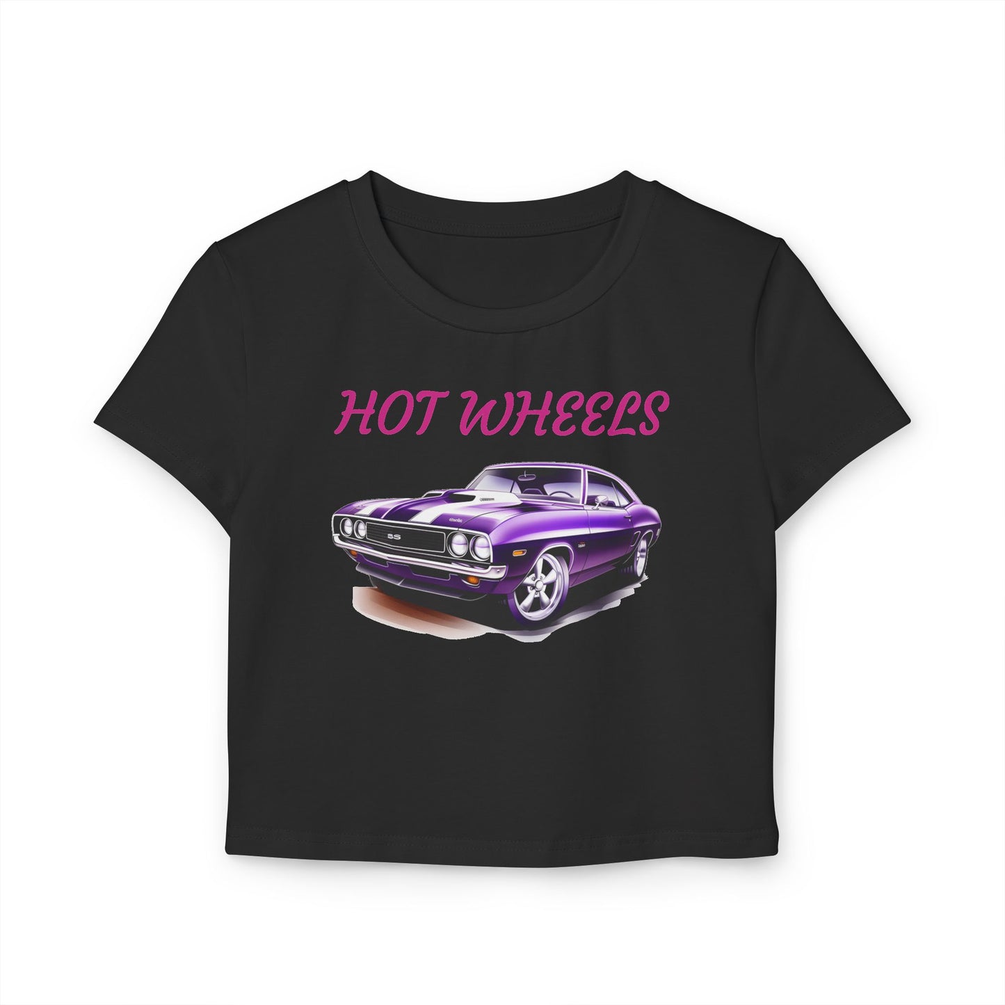 Princess Grace  Hot Wheels Women's Baby Tee Retro Car Graphic Top for Car Enthusiasts