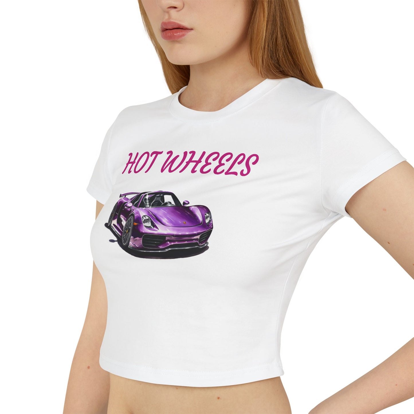 Princess Grace  Hot Wheels Women's Baby Tee Cute Car Graphic T-Shirt for Auto Enthusiasts