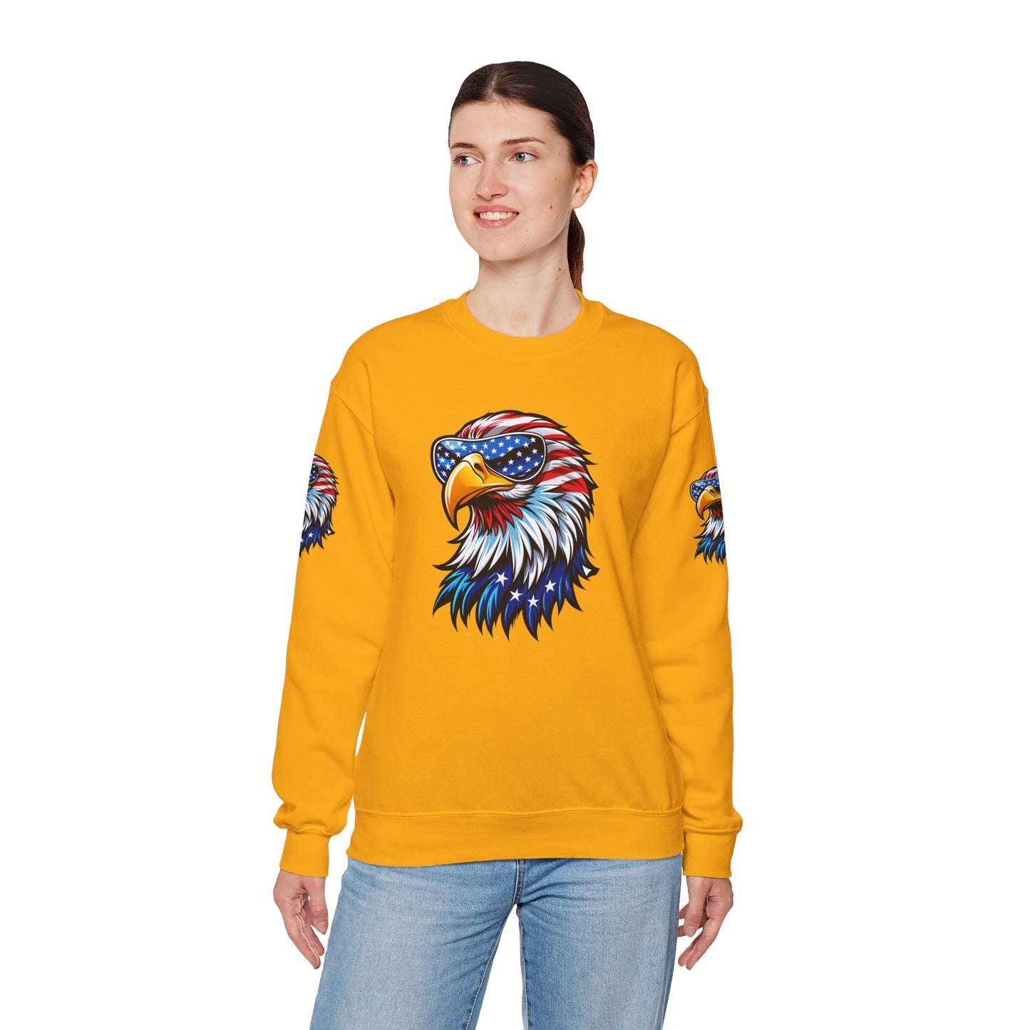 Princess Grace  Patriotic Eagle Sweatshirt Unisex Heavy Blend Crewneck for Independence Day