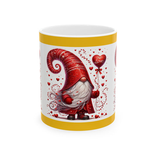 Princess Grace  Charming Love Gnome Ceramic Mug  Perfect for Valentine's Day & Cozy Moments