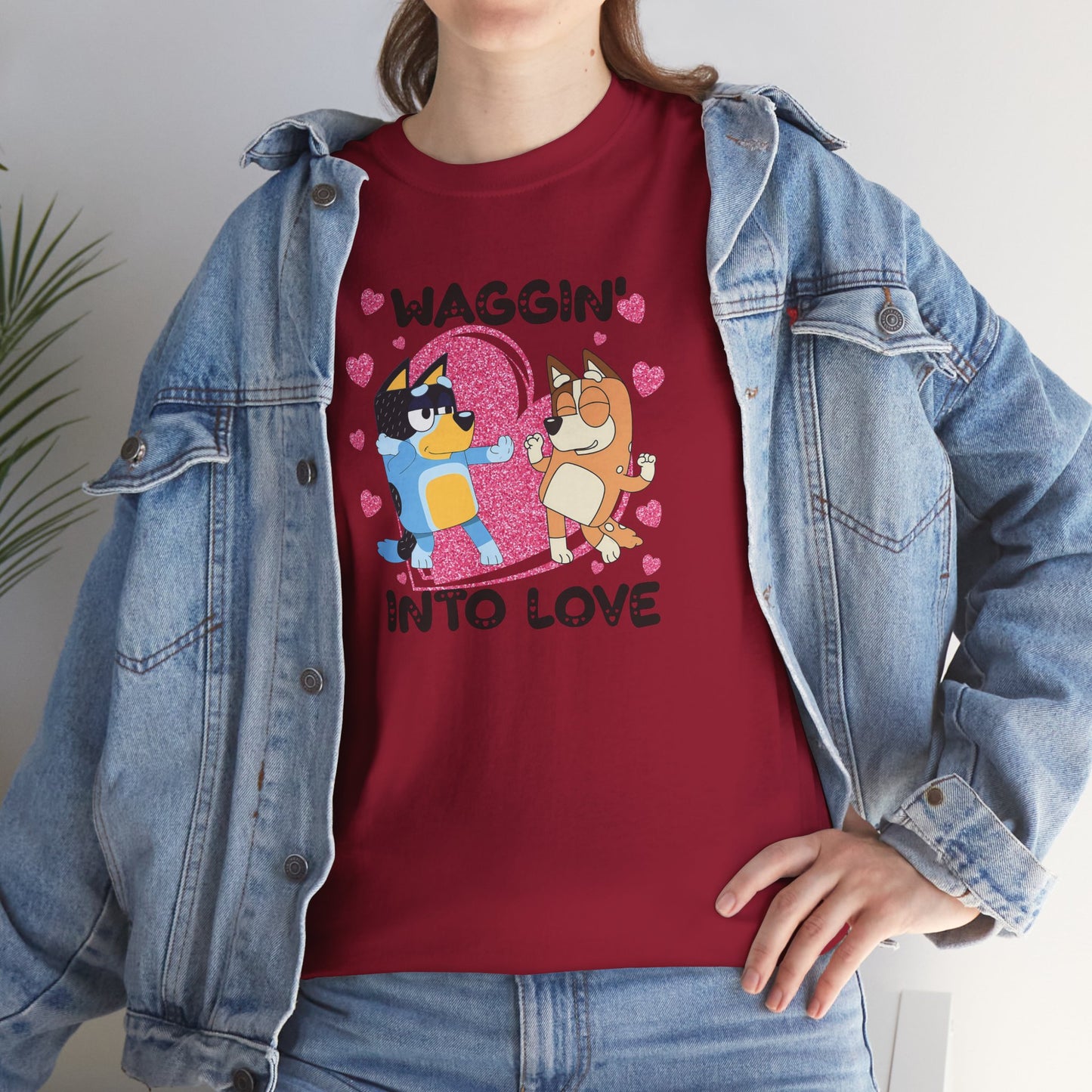 Princess Grace  Bluey  Waggin' Into Love Unisex Heavy Cotton Tee  Cute Pet Themed Shirt for Animal Lovers